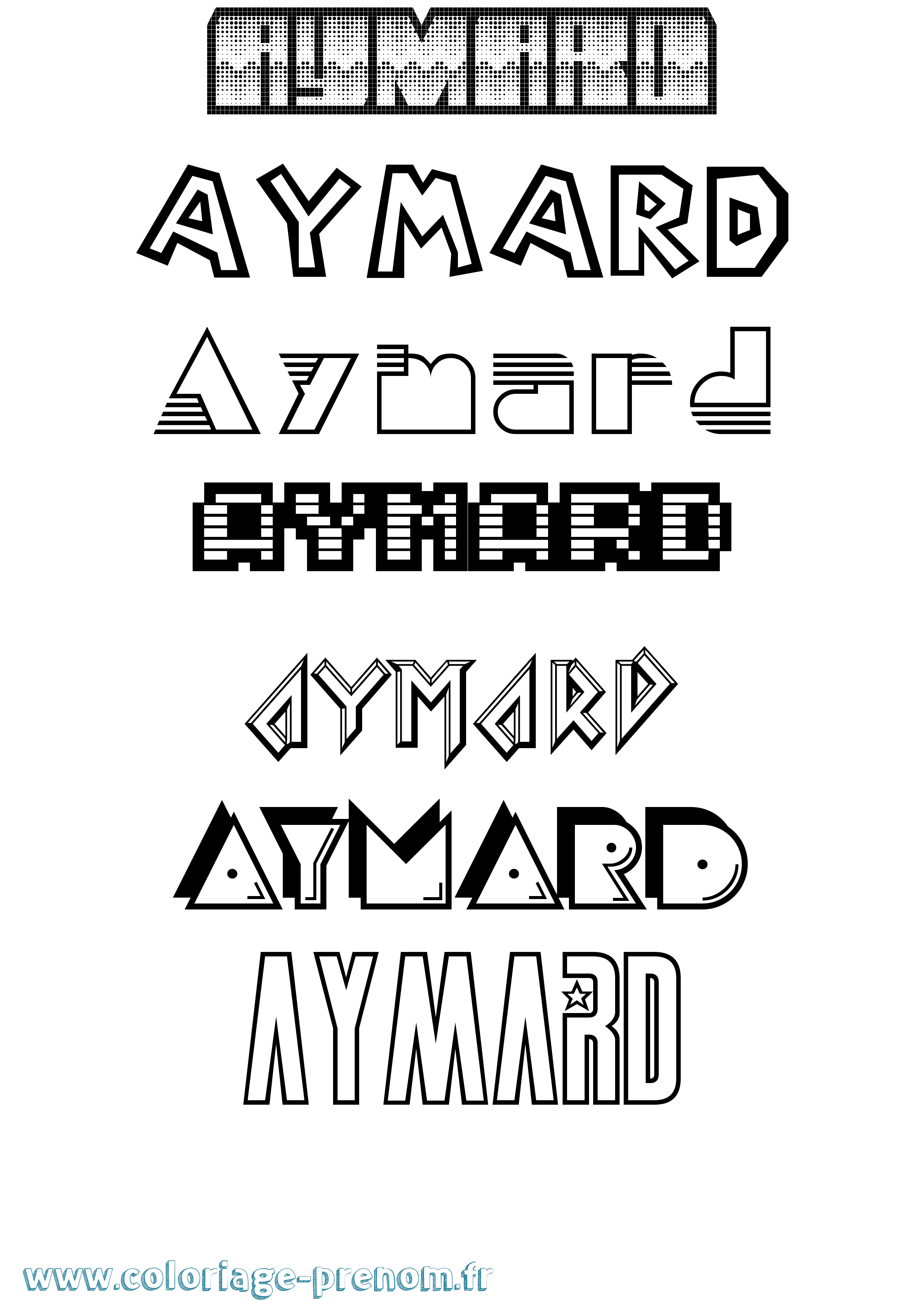 Coloriage Aymard Jeux Vidéos Coloriage prénom Aymard Jeux Vidéos