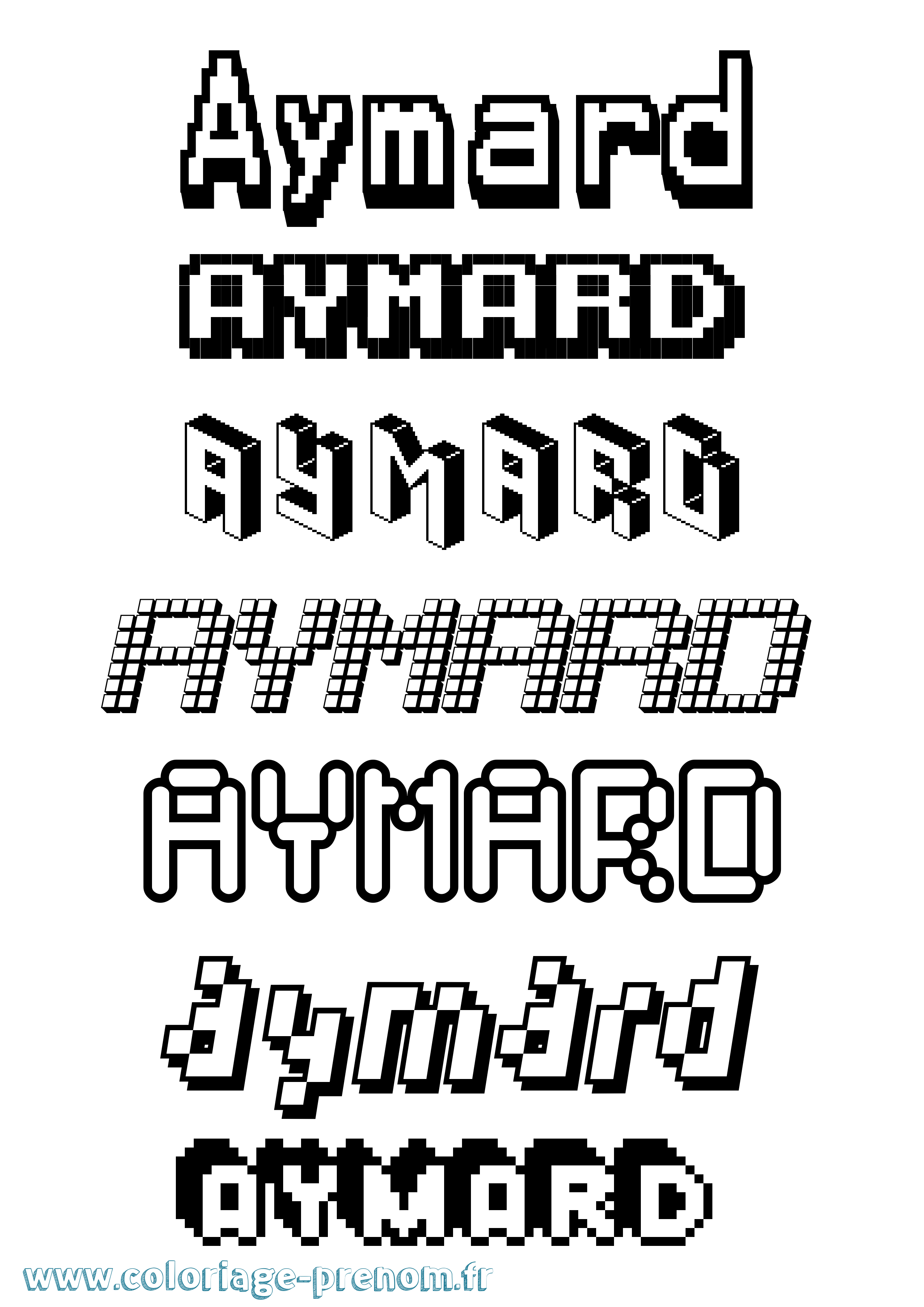Coloriage Aymard Pixel Coloriage prénom Aymard Pixel