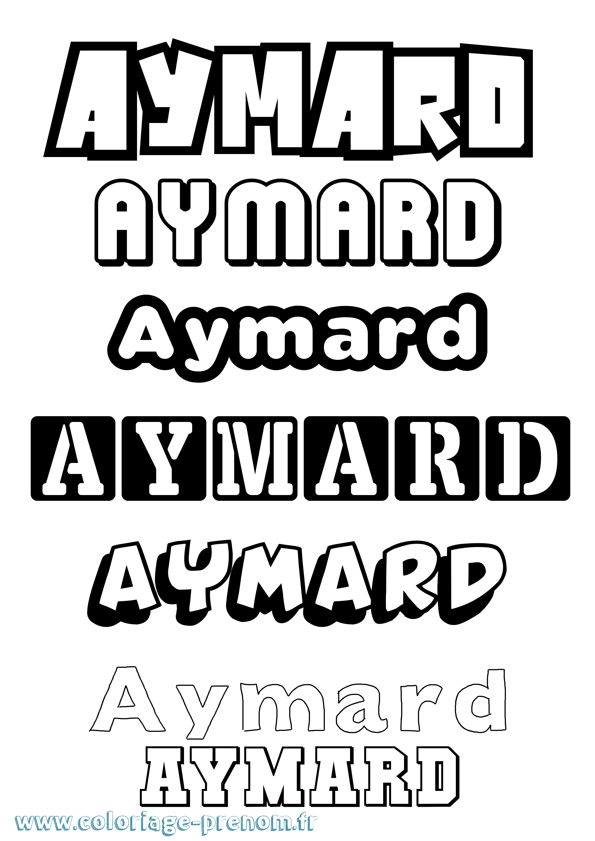Coloriage Aymard Simple Coloriage prénom Aymard Simple