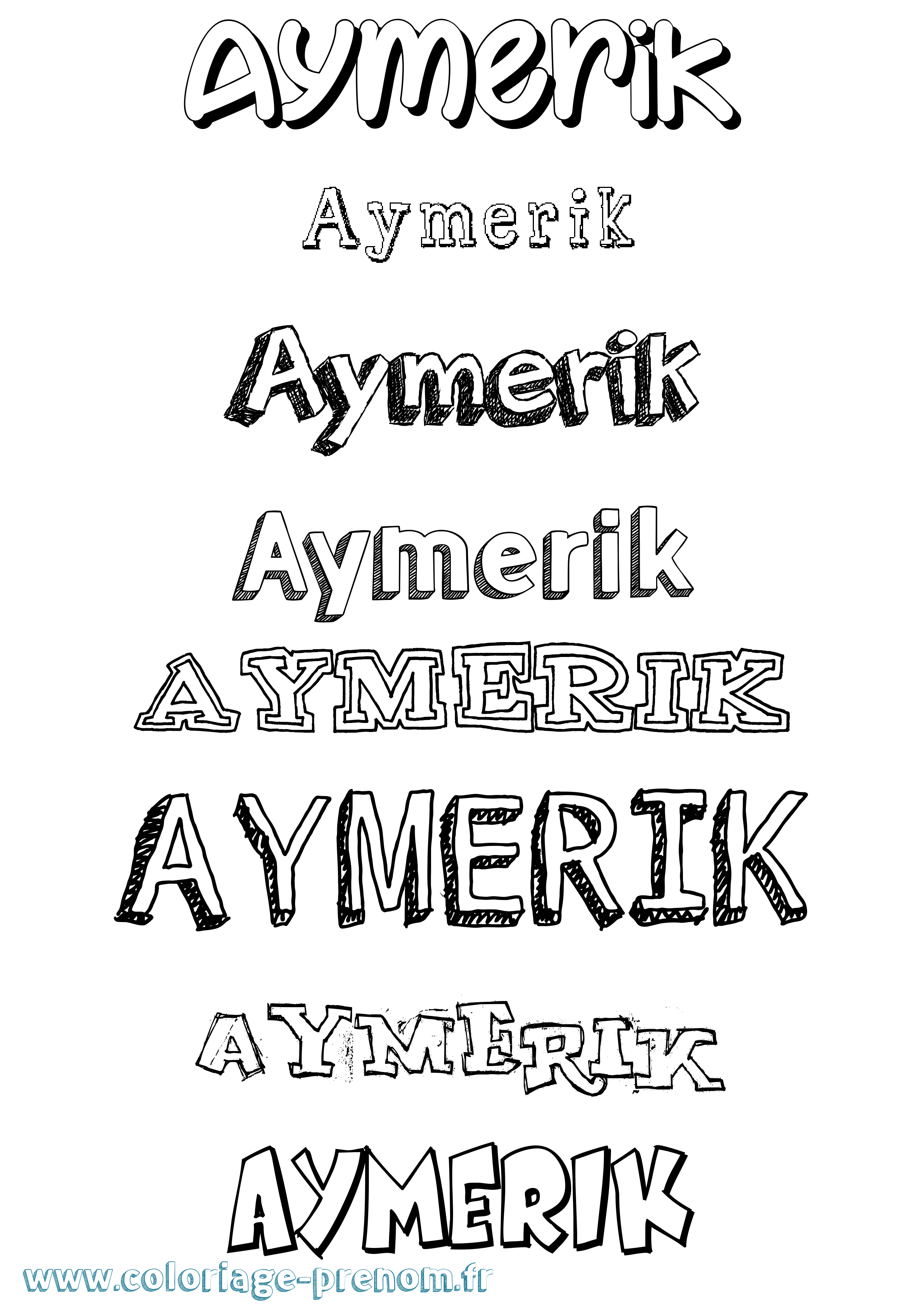 Coloriage Aymerik Dessiné Coloriage prénom Aymerik Dessiné