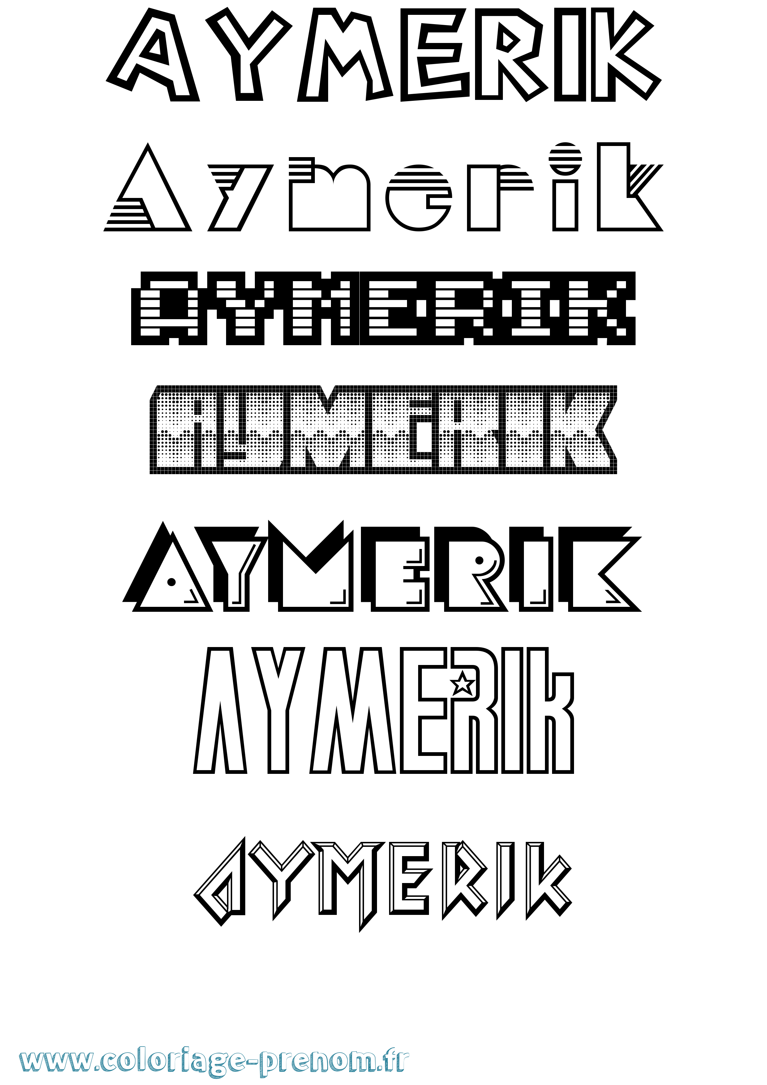 Coloriage Aymerik Jeux Vidéos Coloriage prénom Aymerik Jeux Vidéos
