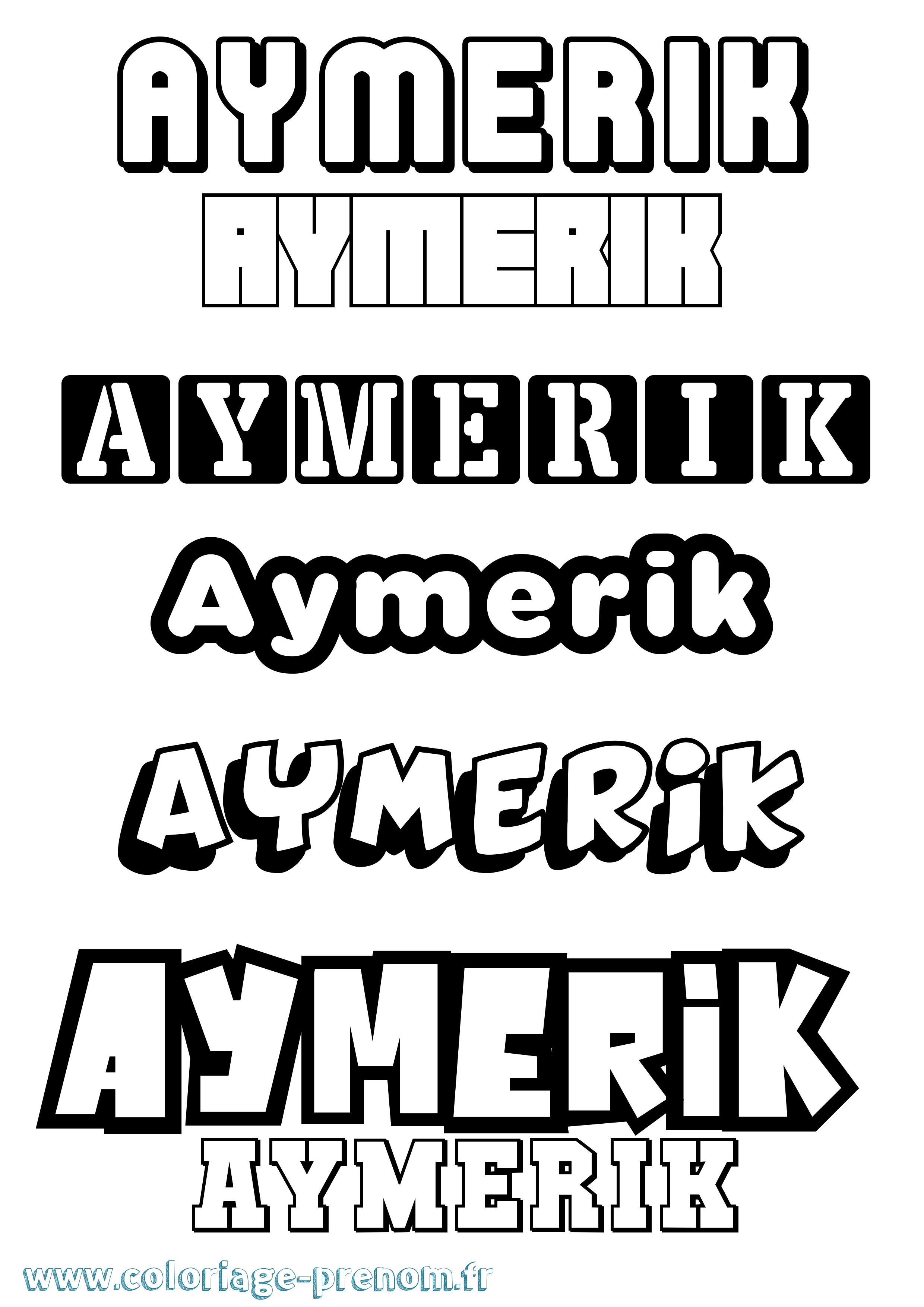 Coloriage Aymerik Simple Coloriage prénom Aymerik Simple