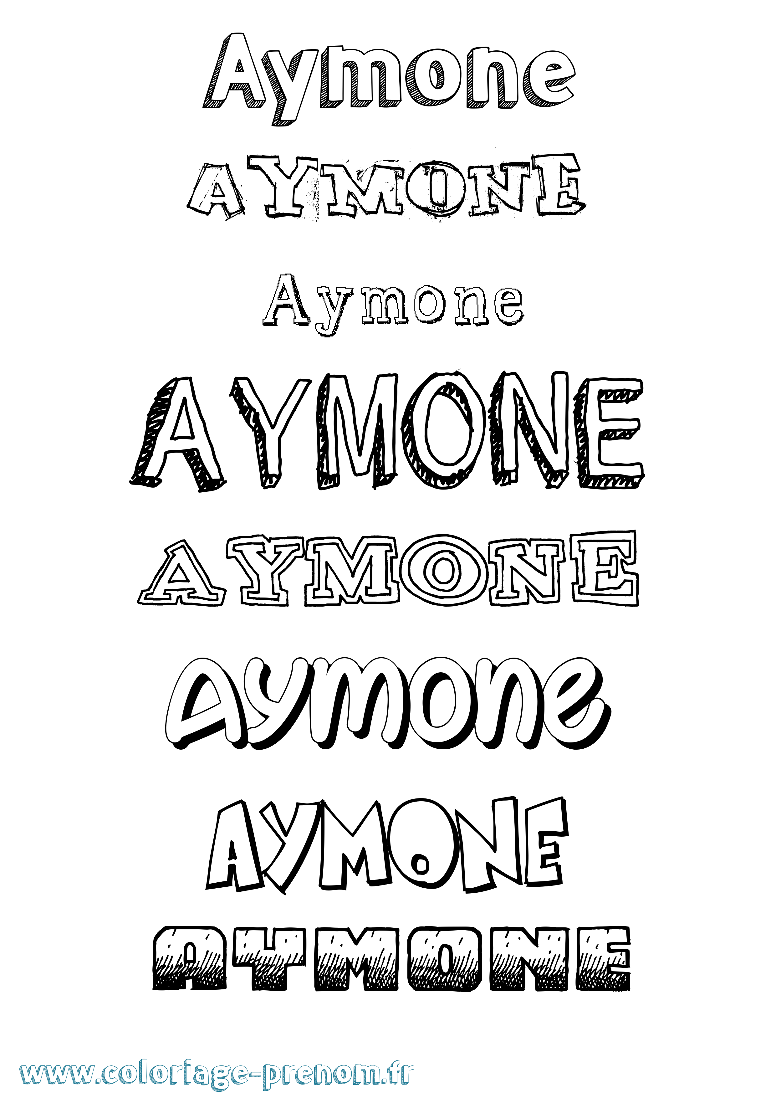 Coloriage Aymone Dessiné Coloriage prénom Aymone Dessiné
