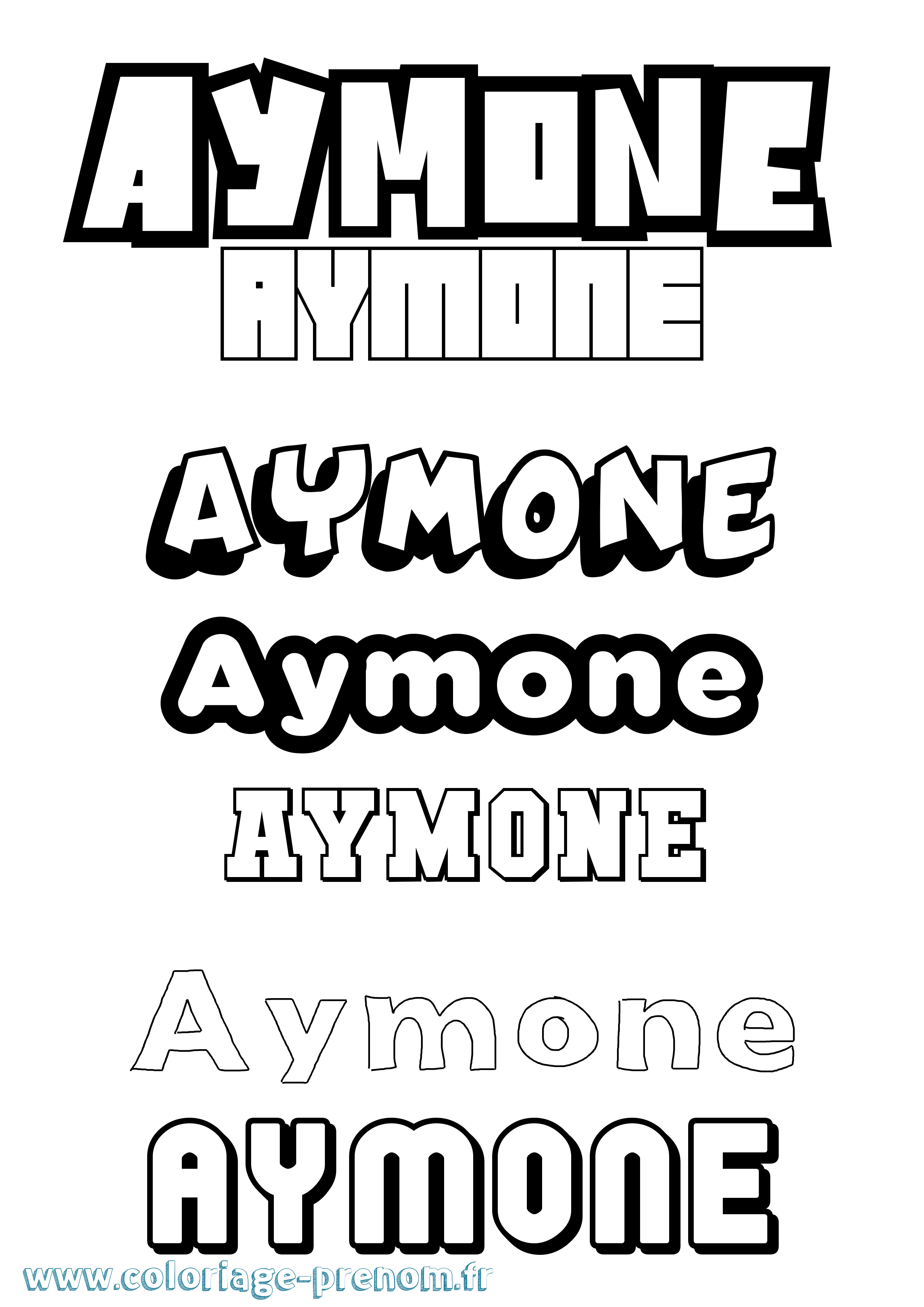 Coloriage Aymone Simple Coloriage prénom Aymone Simple