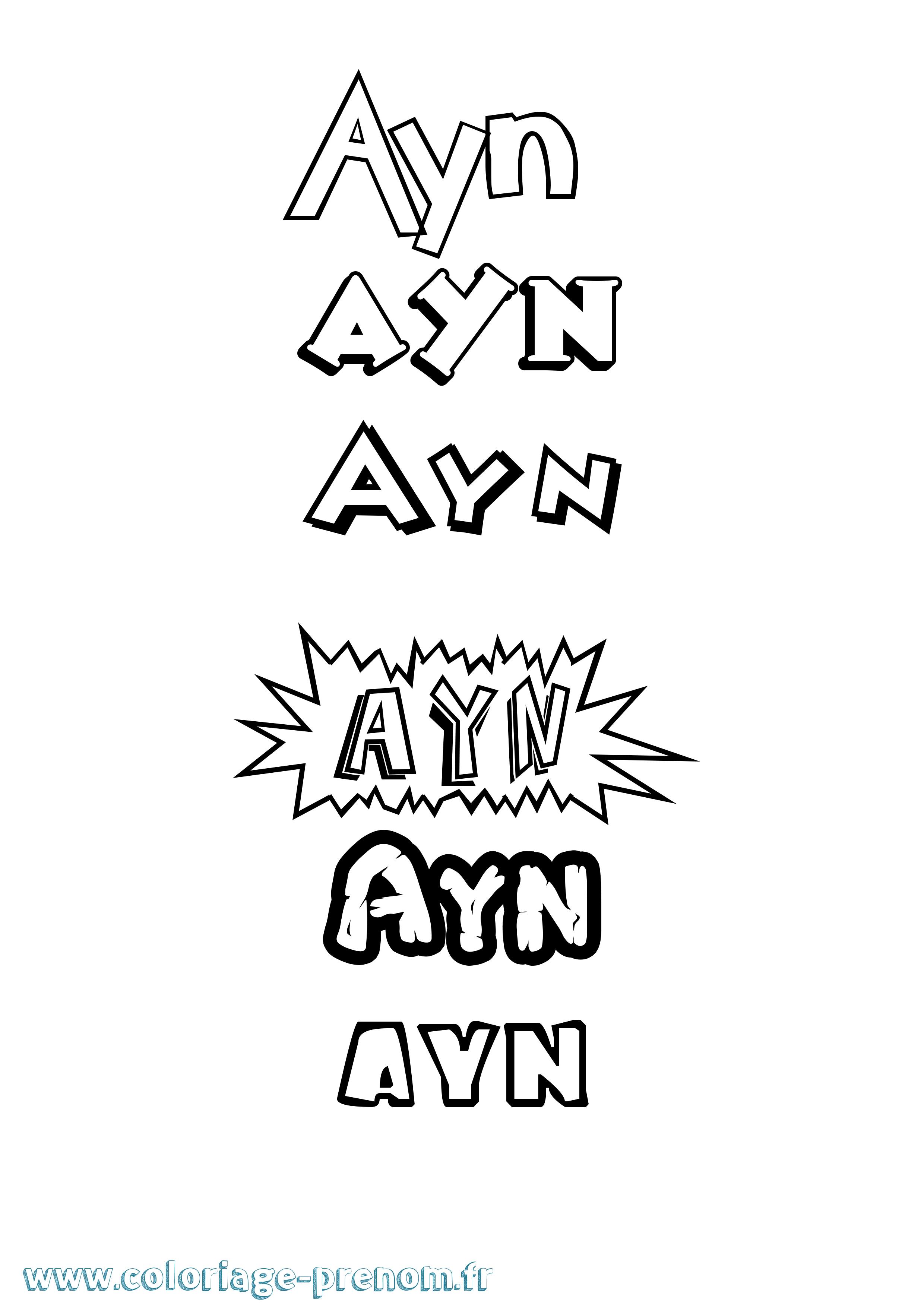 Coloriage Ayn Dessin Animé Coloriage prénom Ayn Dessin Animé