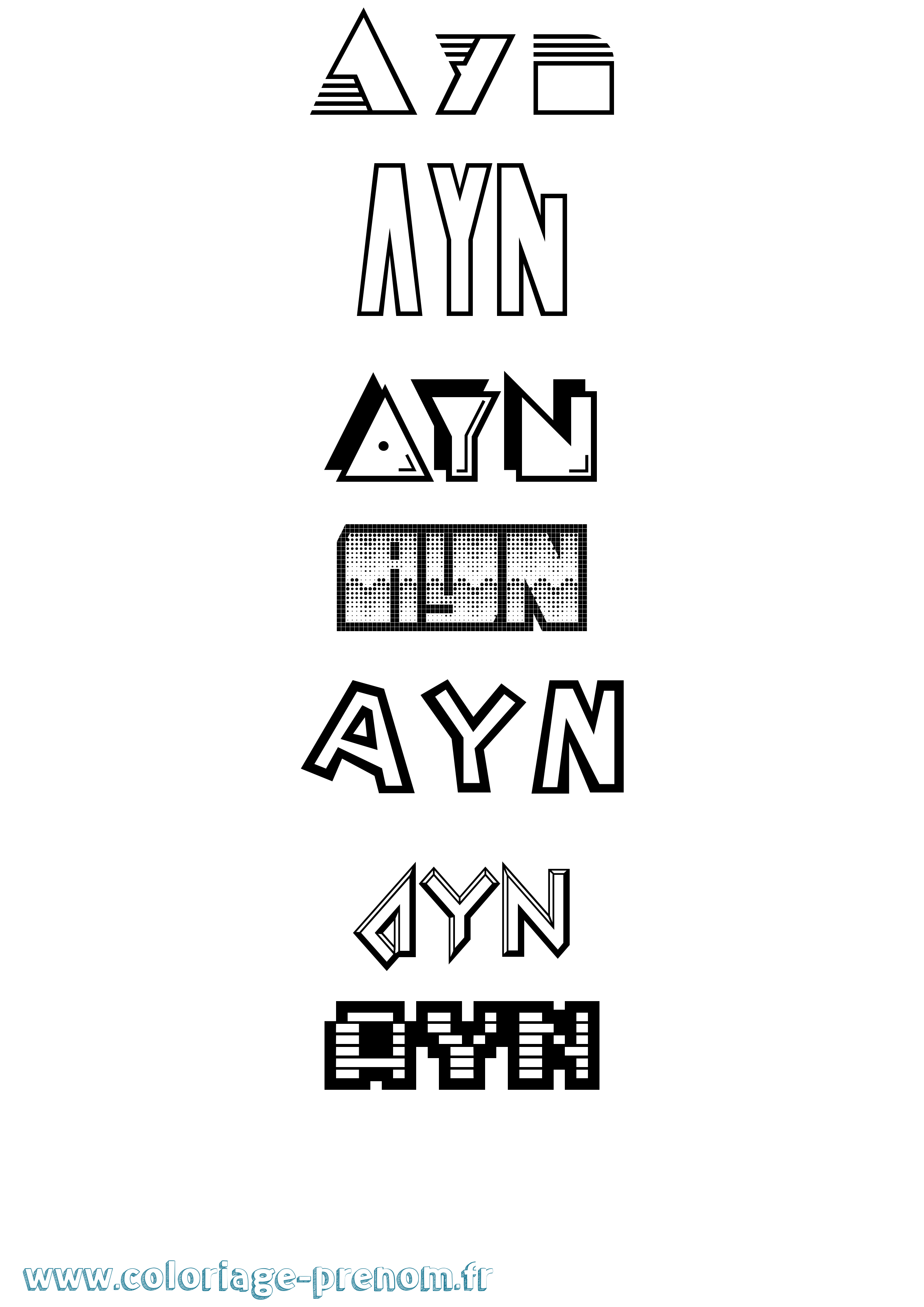 Coloriage Ayn Jeux Vidéos Coloriage prénom Ayn Jeux Vidéos