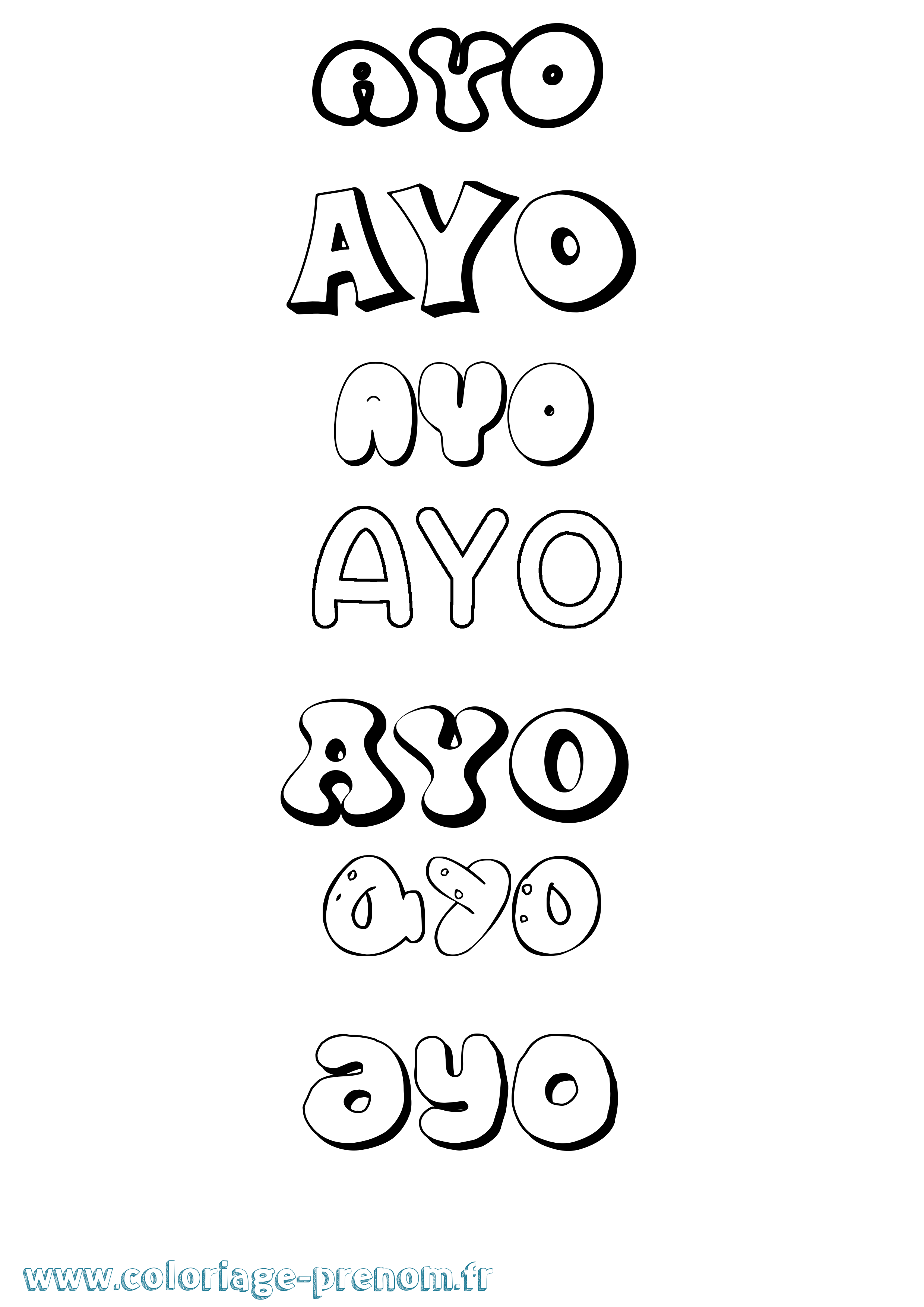 Coloriage Ayo Bubble Coloriage prénom Ayo Bubble