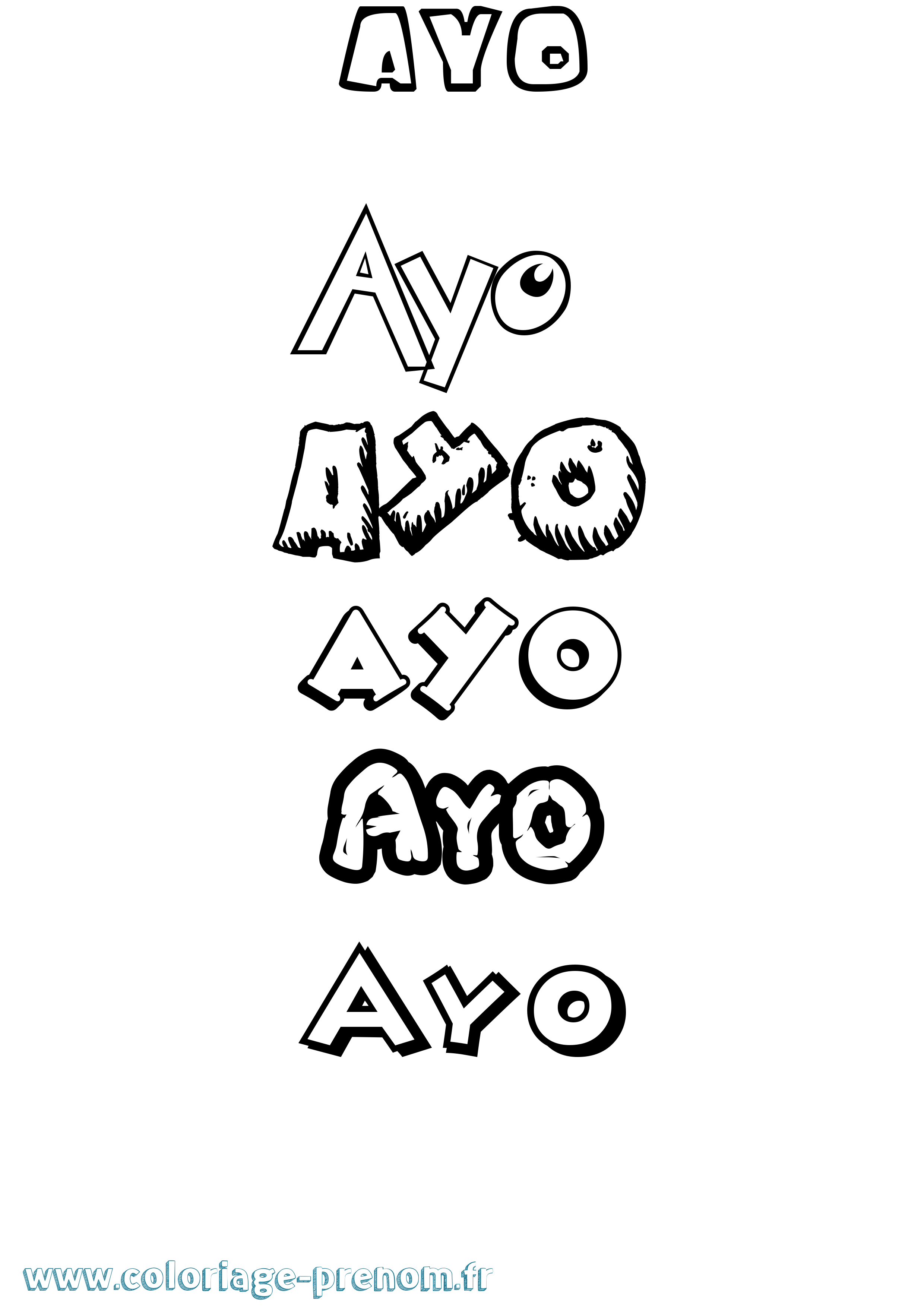 Coloriage Ayo Dessin Animé Coloriage prénom Ayo Dessin Animé