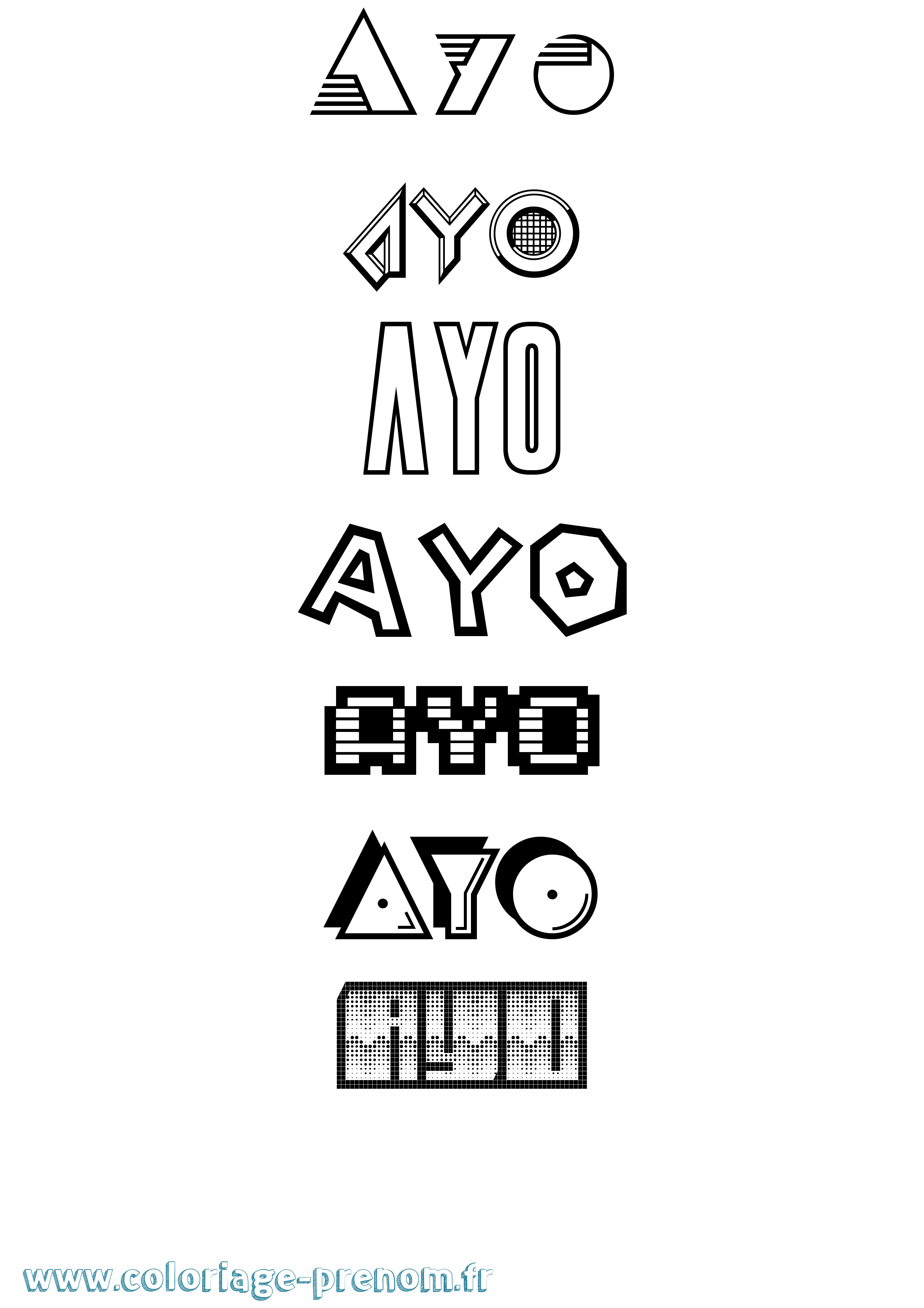 Coloriage Ayo Jeux Vidéos Coloriage prénom Ayo Jeux Vidéos
