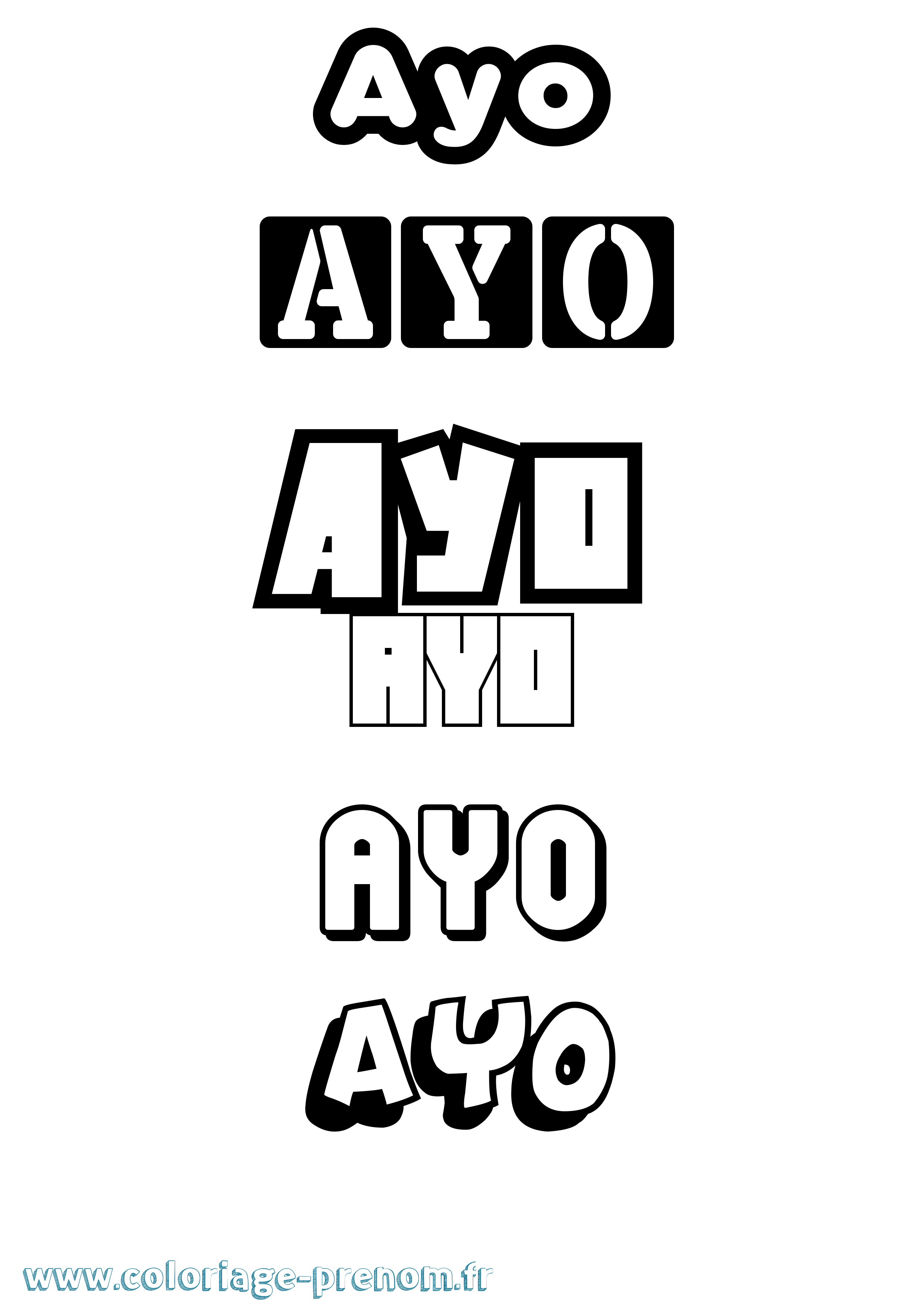 Coloriage Ayo Simple Coloriage prénom Ayo Simple