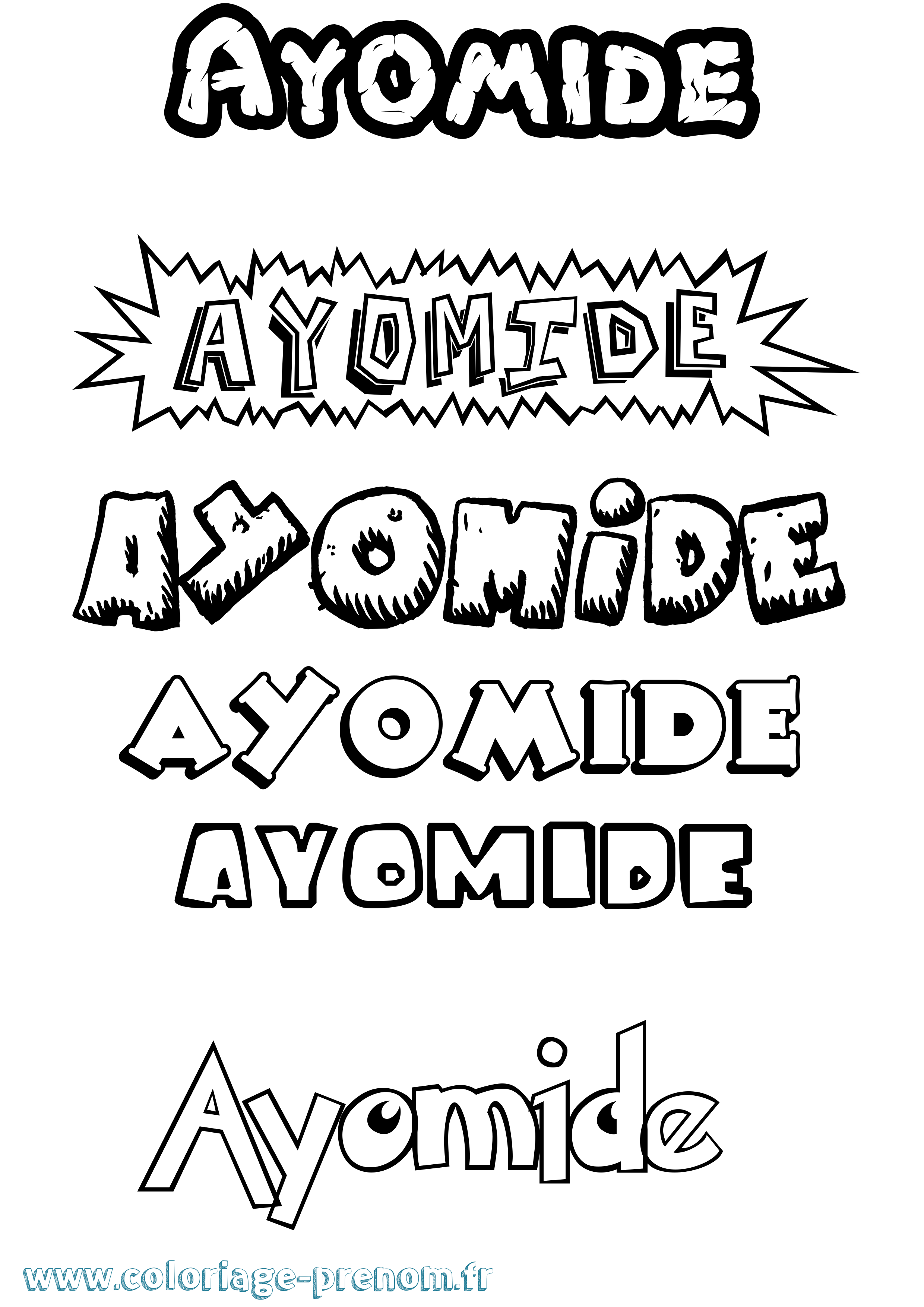 Coloriage Ayomide Dessin Animé Coloriage prénom Ayomide Dessin Animé