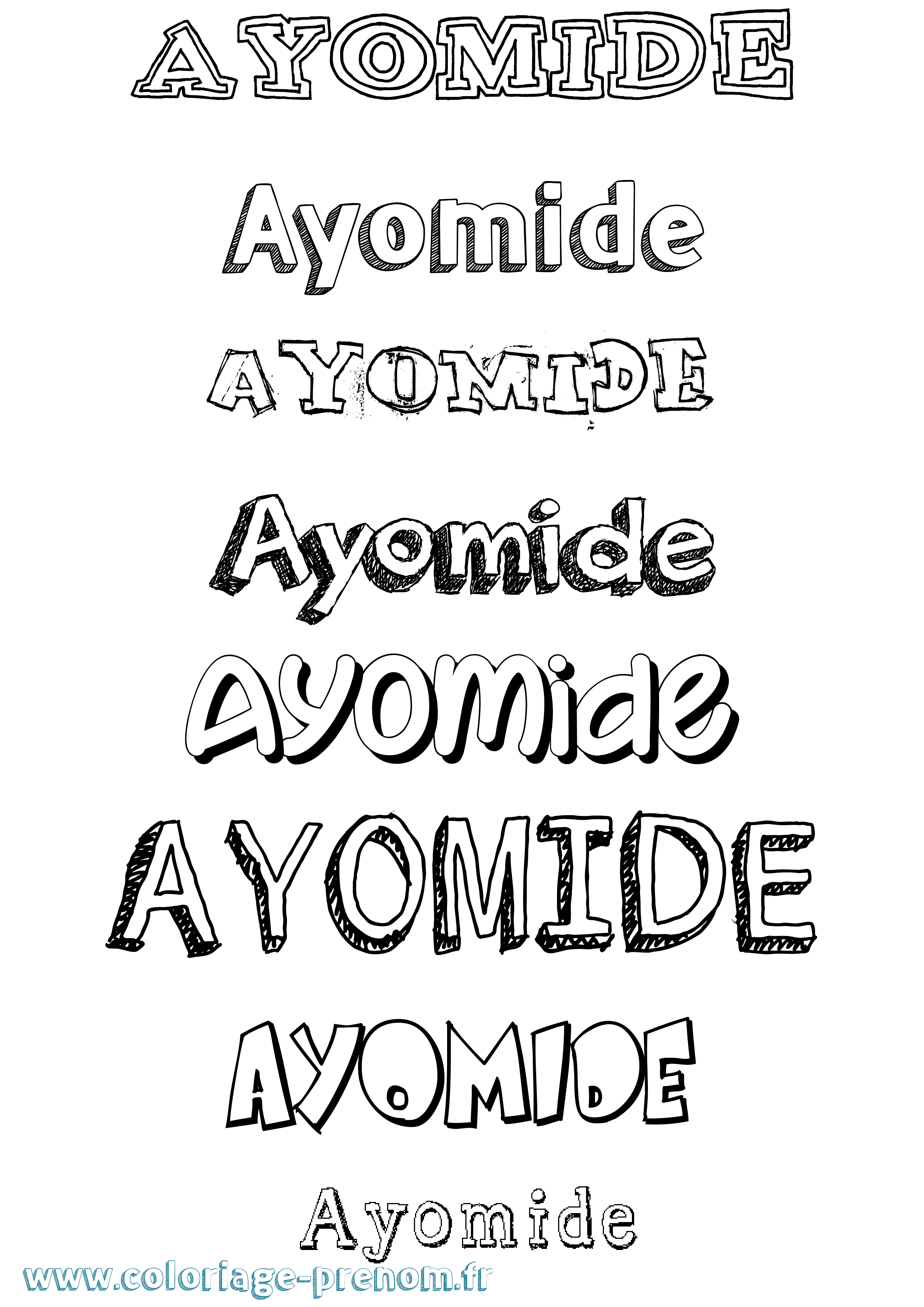 Coloriage Ayomide Dessiné Coloriage prénom Ayomide Dessiné