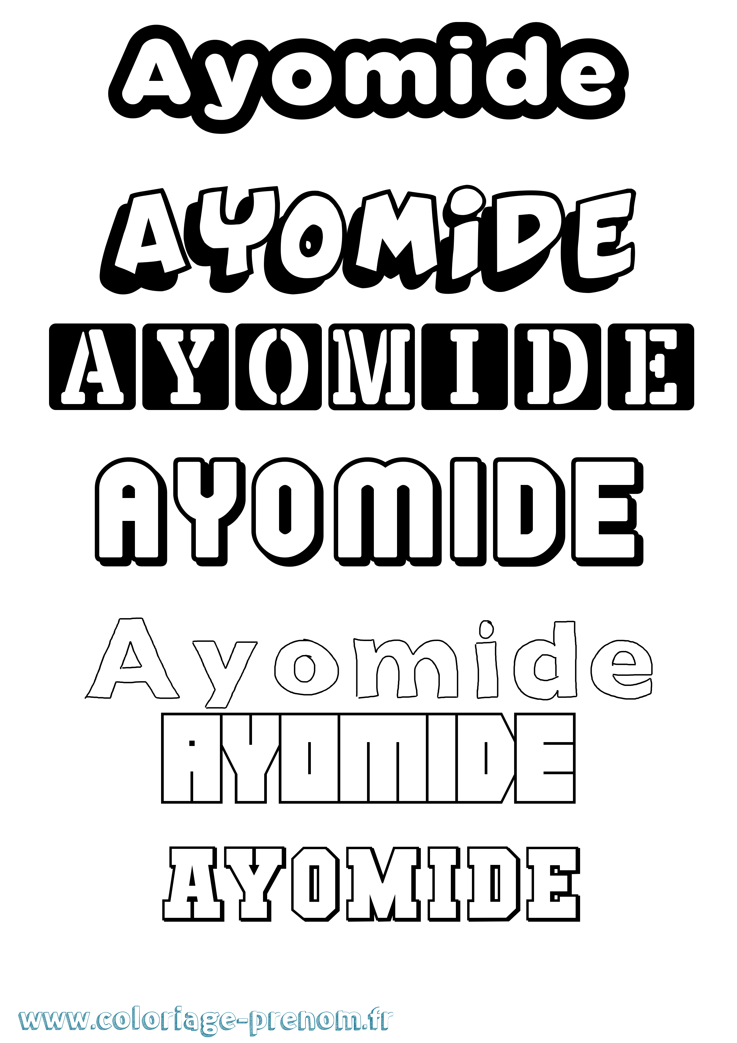 Coloriage Ayomide Simple Coloriage prénom Ayomide Simple