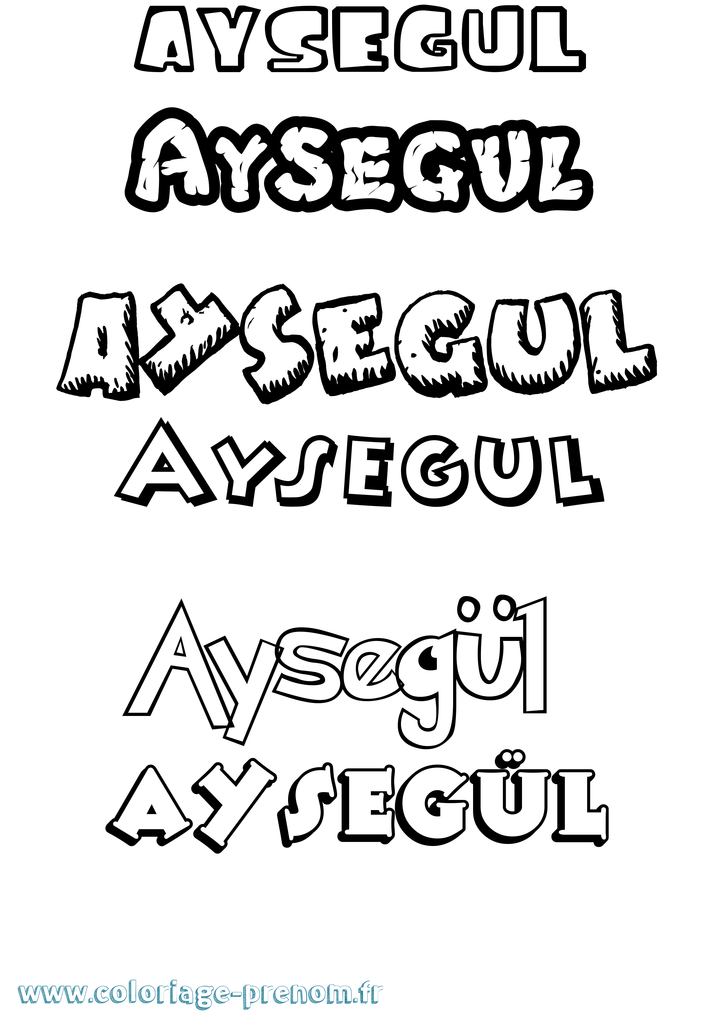 Coloriage Aysegül Dessin Animé Coloriage prénom Aysegül Dessin Animé