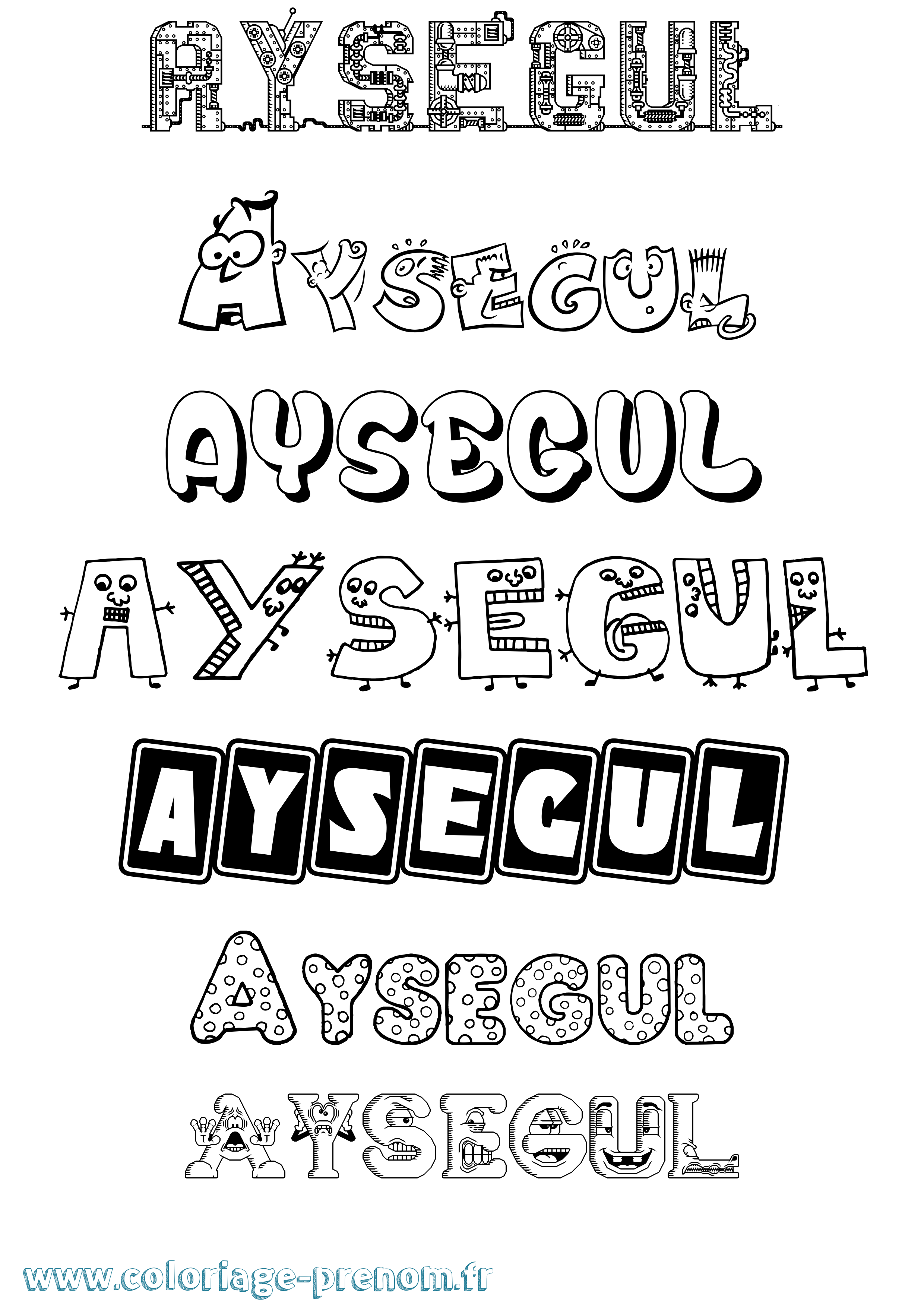 Coloriage Aysegül Fun Coloriage prénom Aysegül Fun