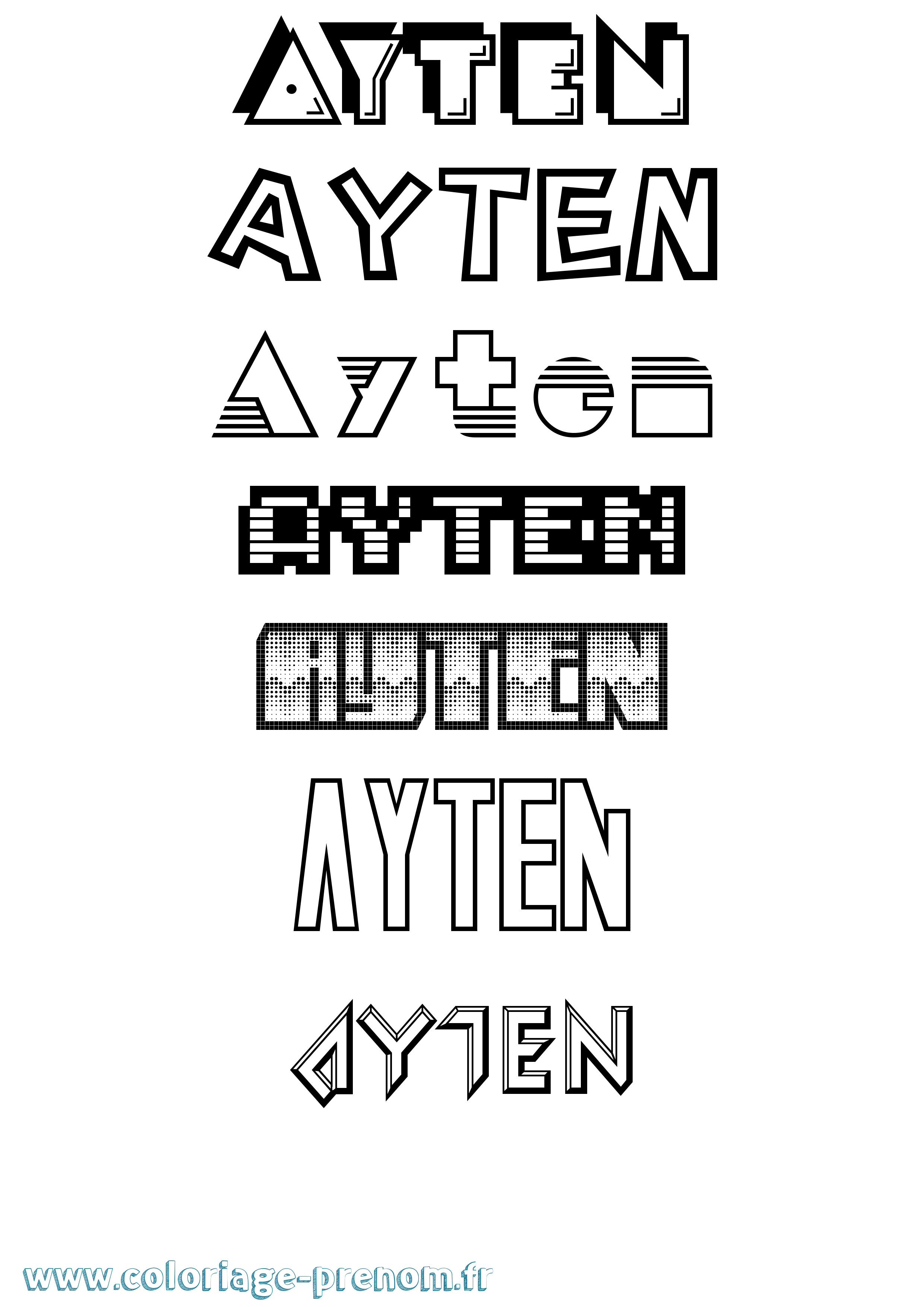 Coloriage Ayten Jeux Vidéos Coloriage prénom Ayten Jeux Vidéos