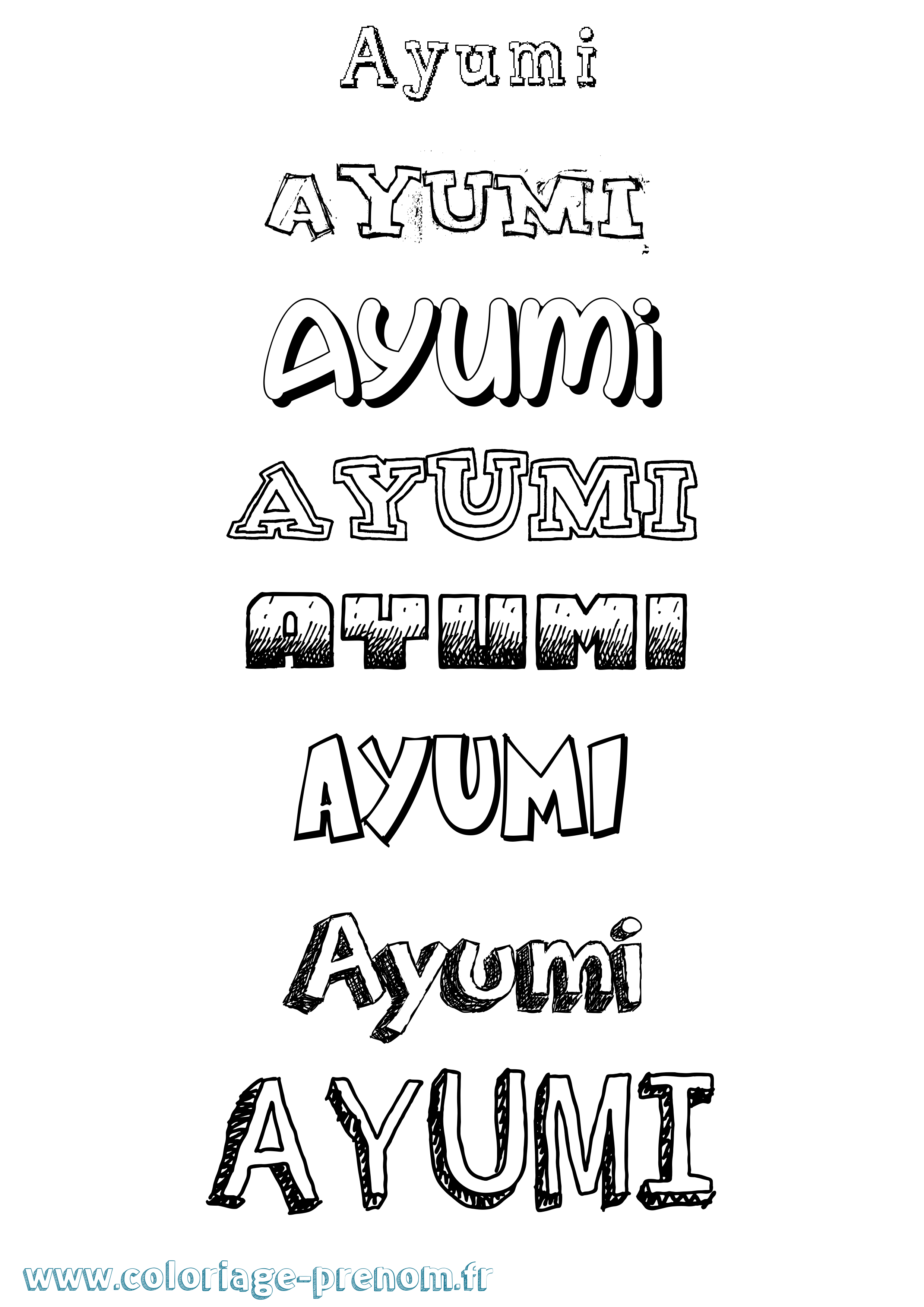 Coloriage Ayumi Dessiné Coloriage prénom Ayumi Dessiné