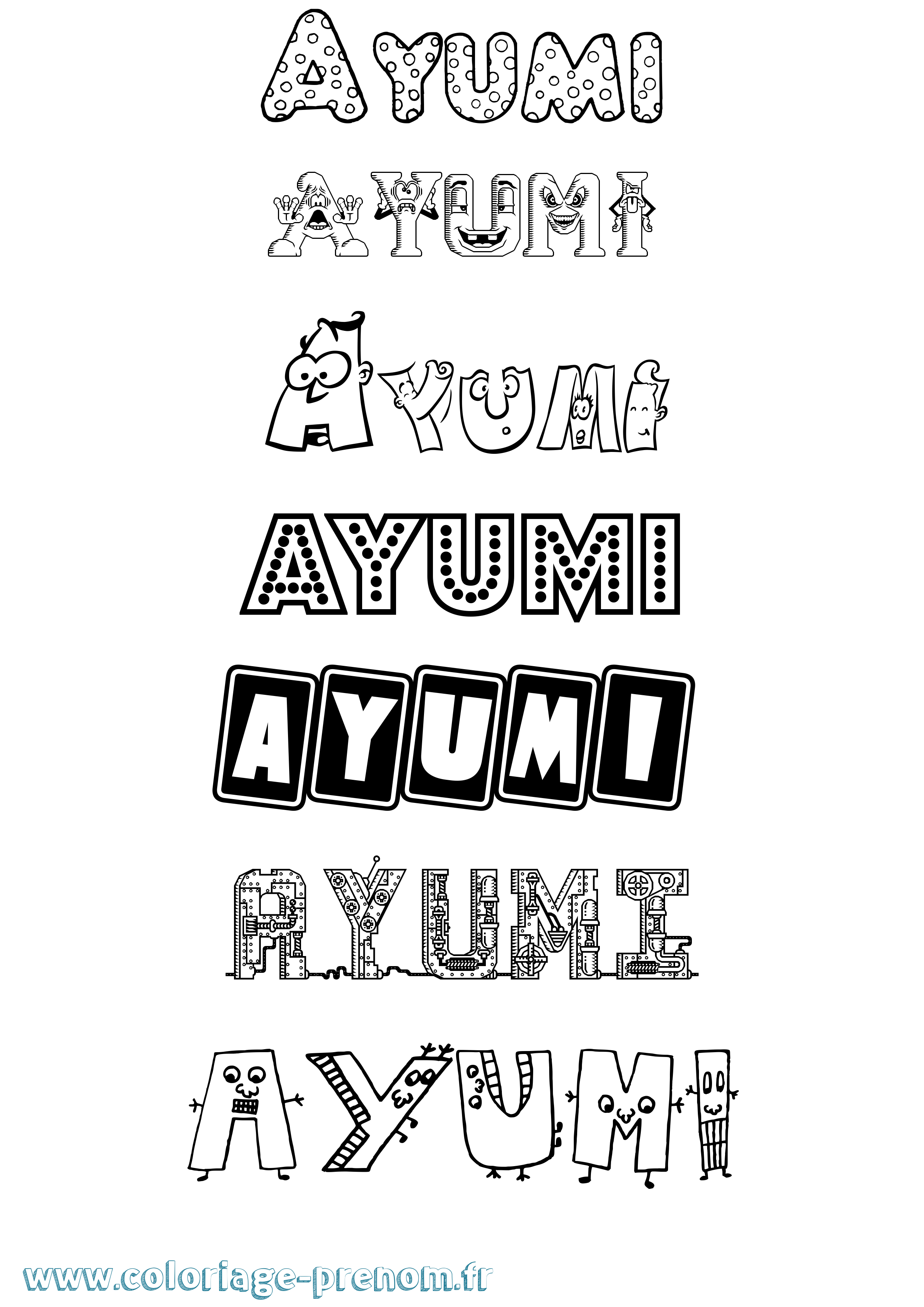 Coloriage Ayumi Fun Coloriage prénom Ayumi Fun