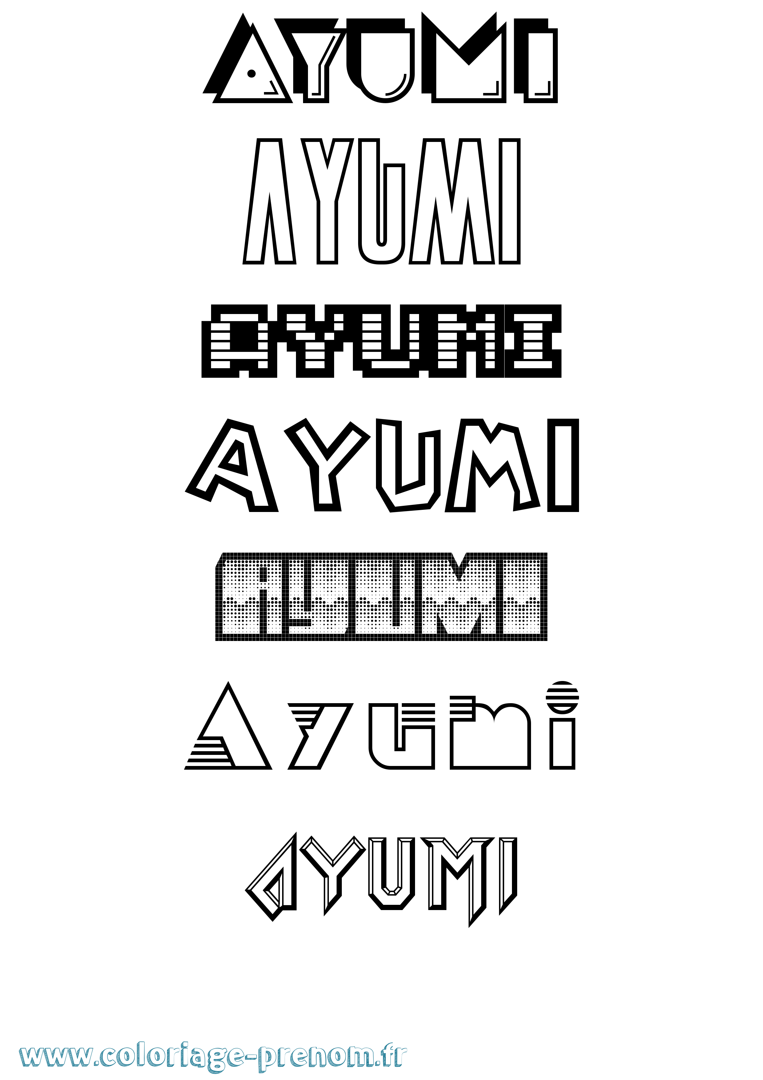 Coloriage Ayumi Jeux Vidéos Coloriage prénom Ayumi Jeux Vidéos