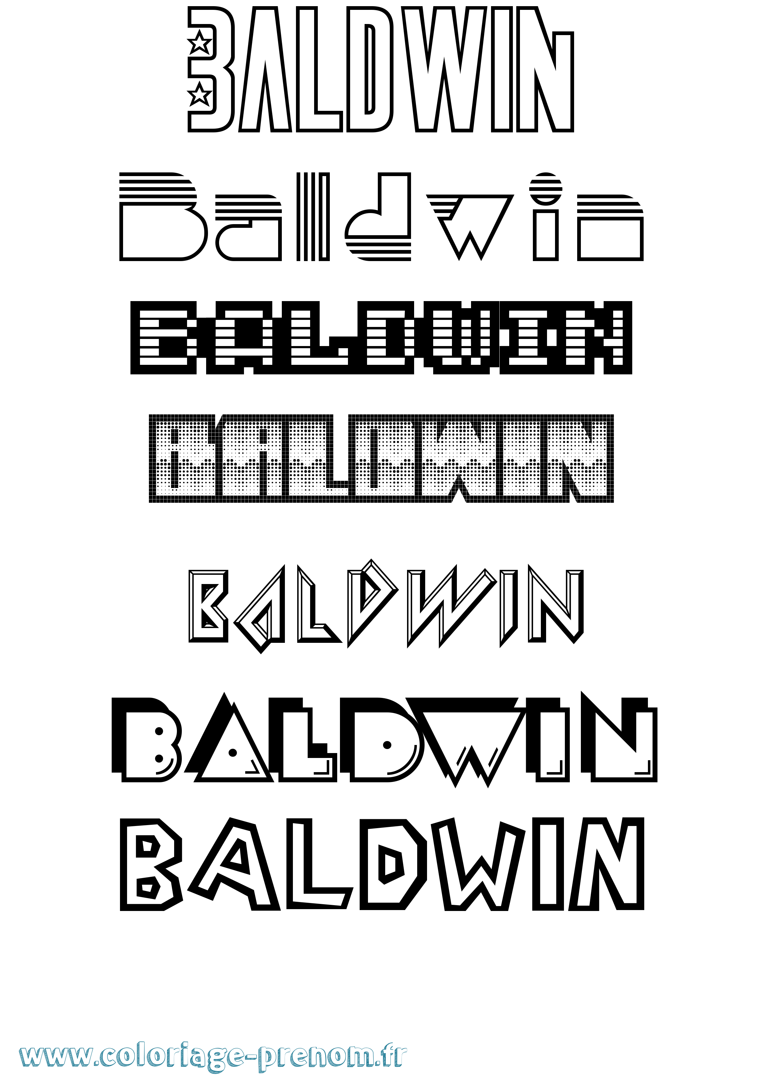 Coloriage Baldwin Jeux Vidéos Coloriage prénom Baldwin Jeux Vidéos