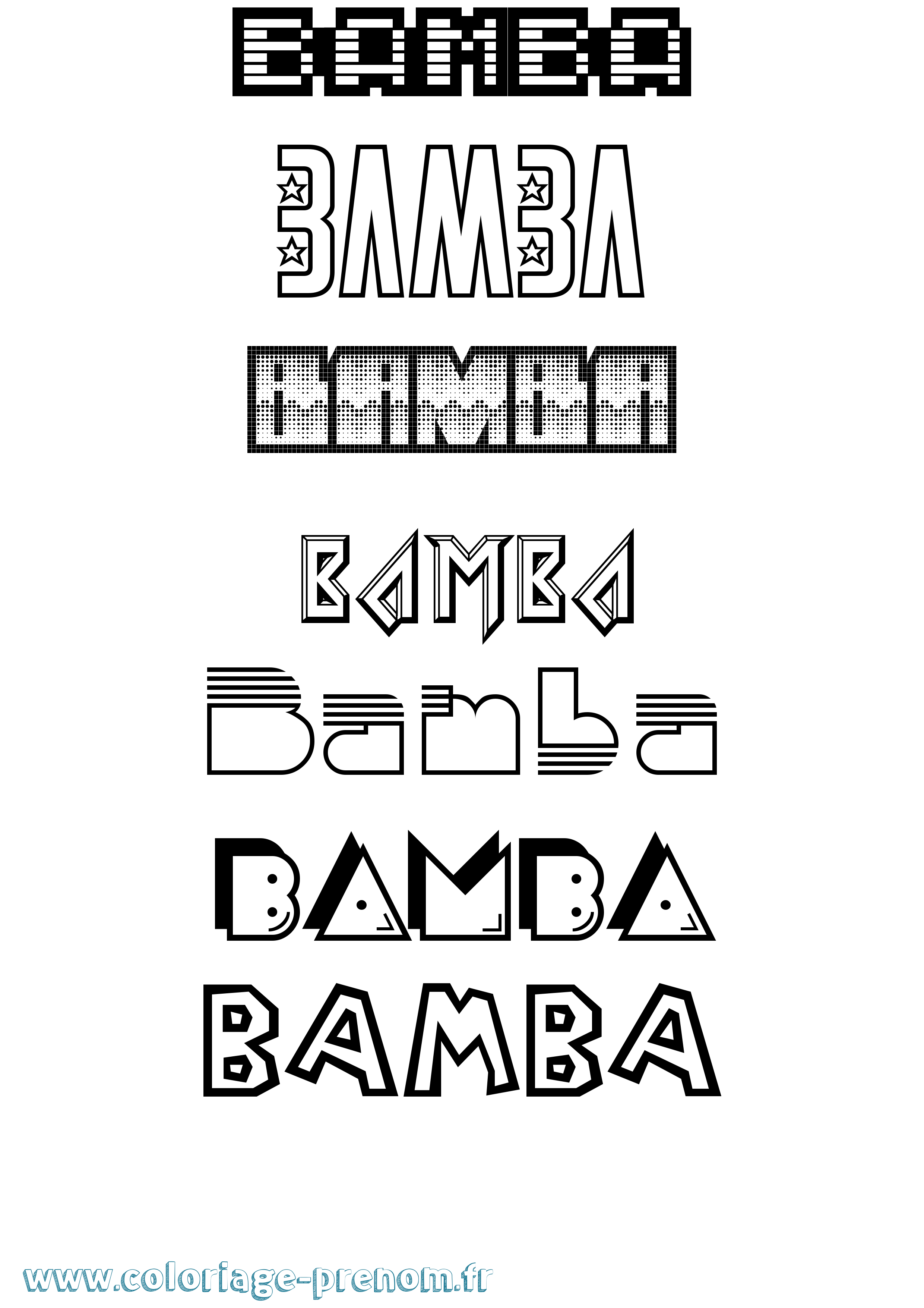 Coloriage Bamba Jeux Vidéos Coloriage prénom Bamba Jeux Vidéos