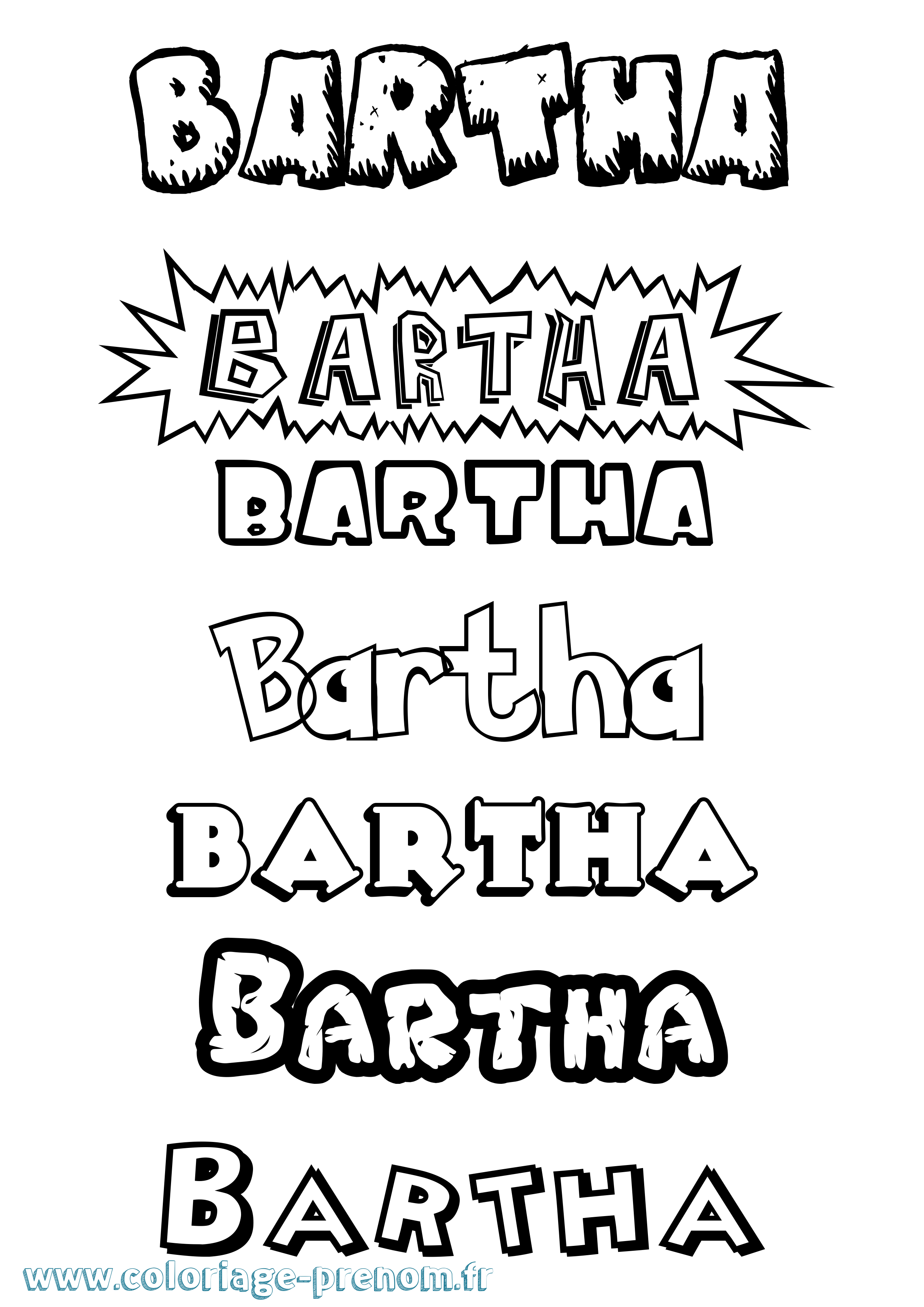 Coloriage Bartha Dessin Animé Coloriage prénom Bartha Dessin Animé