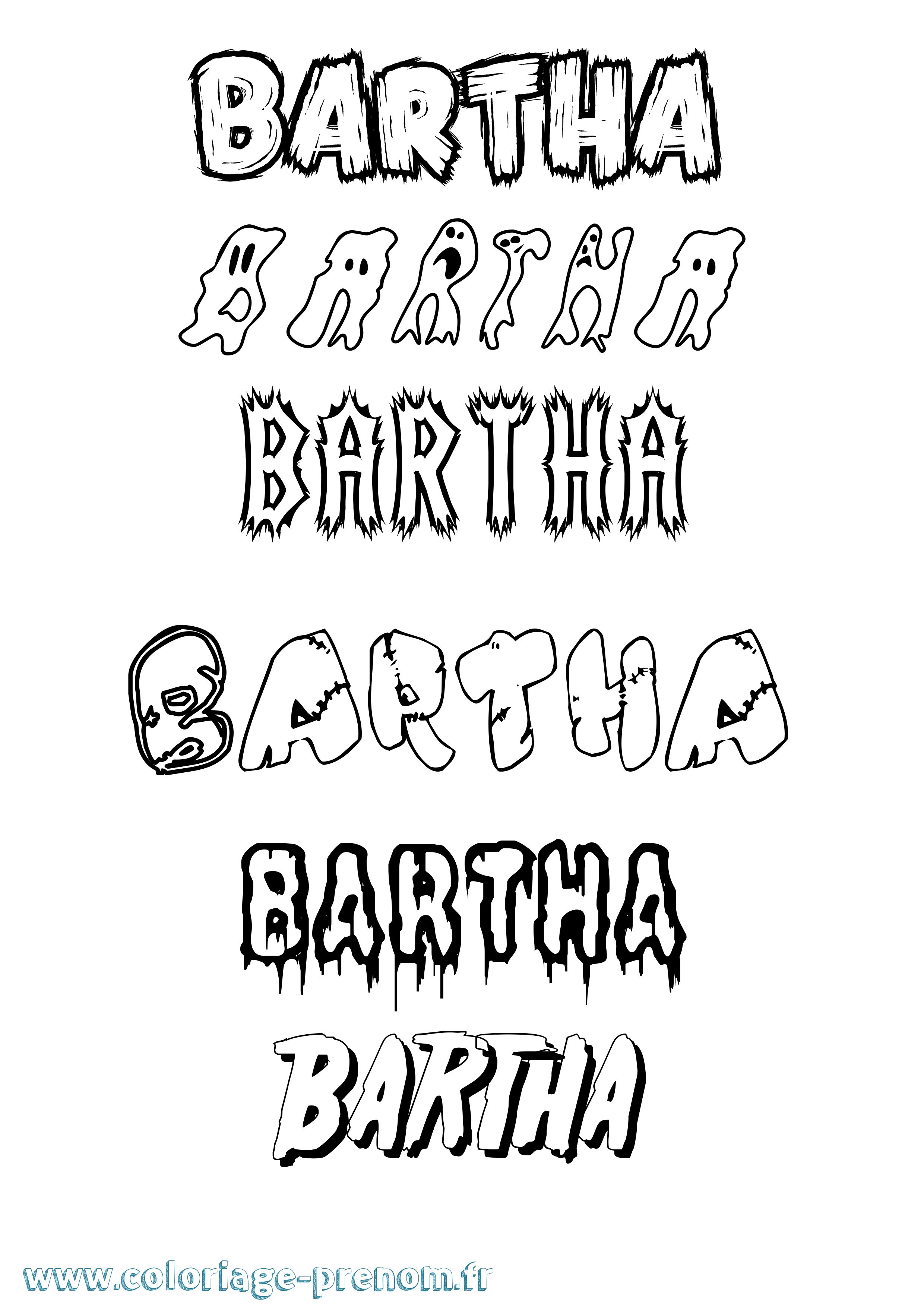 Coloriage Bartha Frisson Coloriage prénom Bartha Frisson