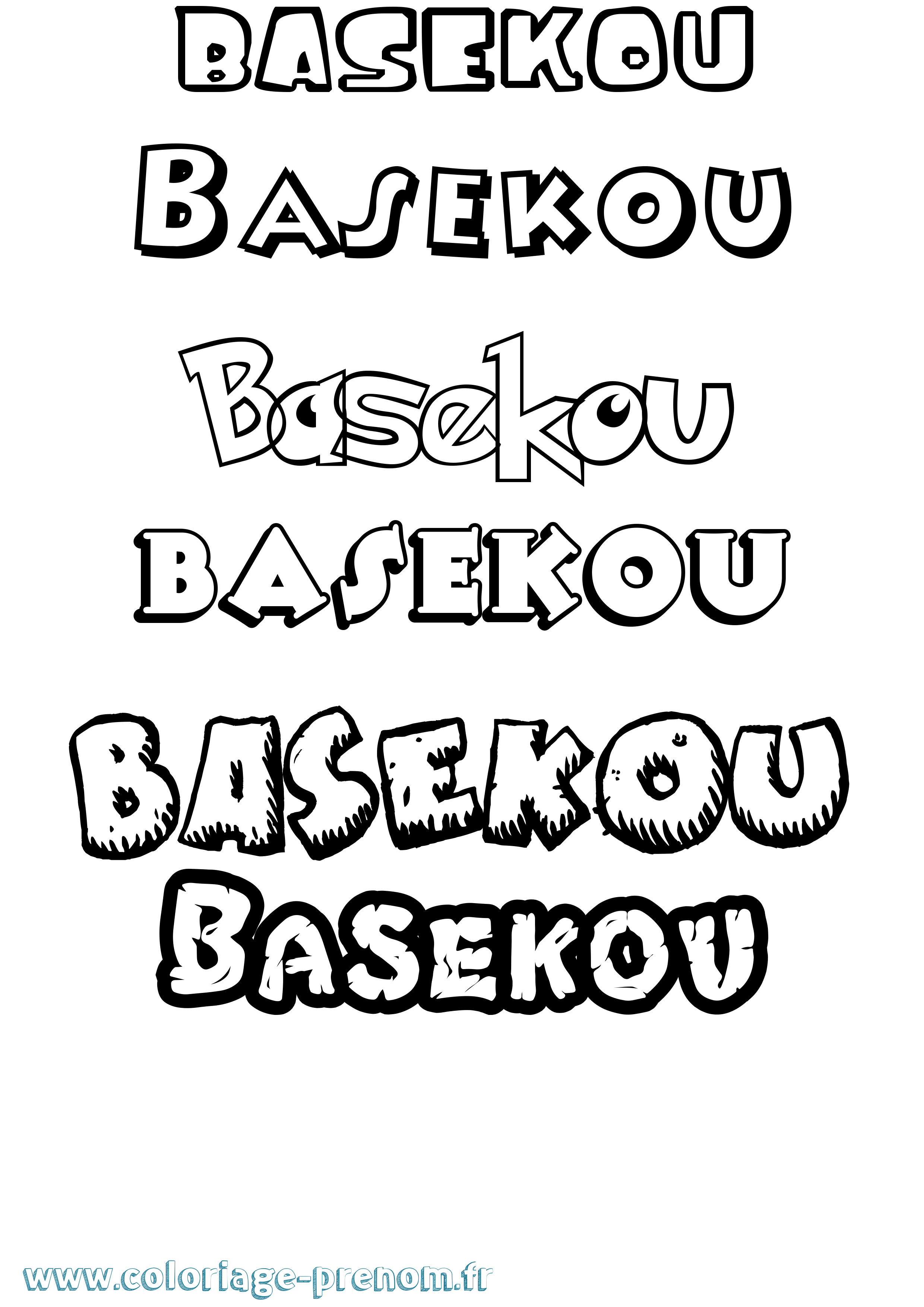 Coloriage Basekou Dessin Animé Coloriage prénom Basekou Dessin Animé