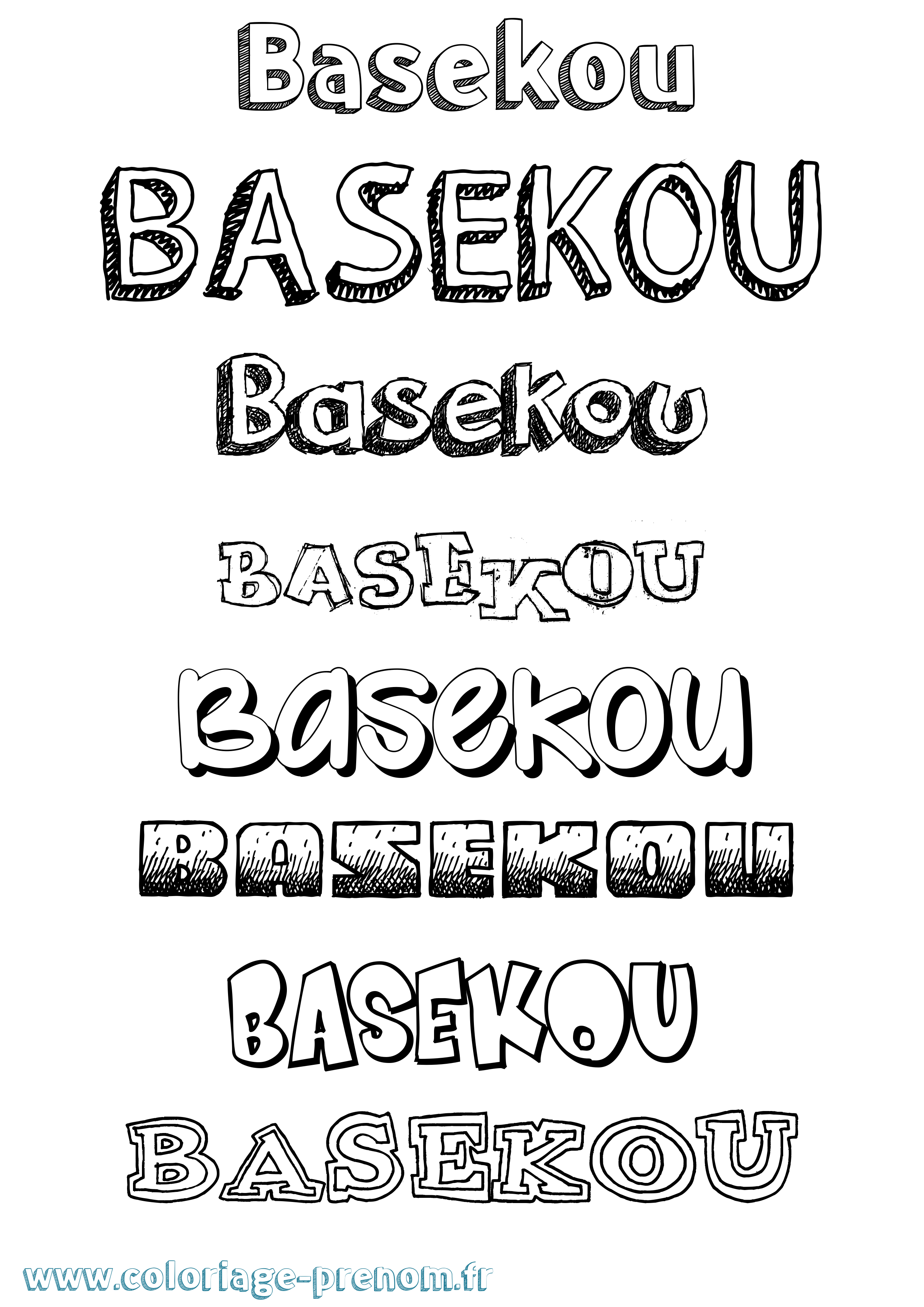Coloriage Basekou Dessiné Coloriage prénom Basekou Dessiné