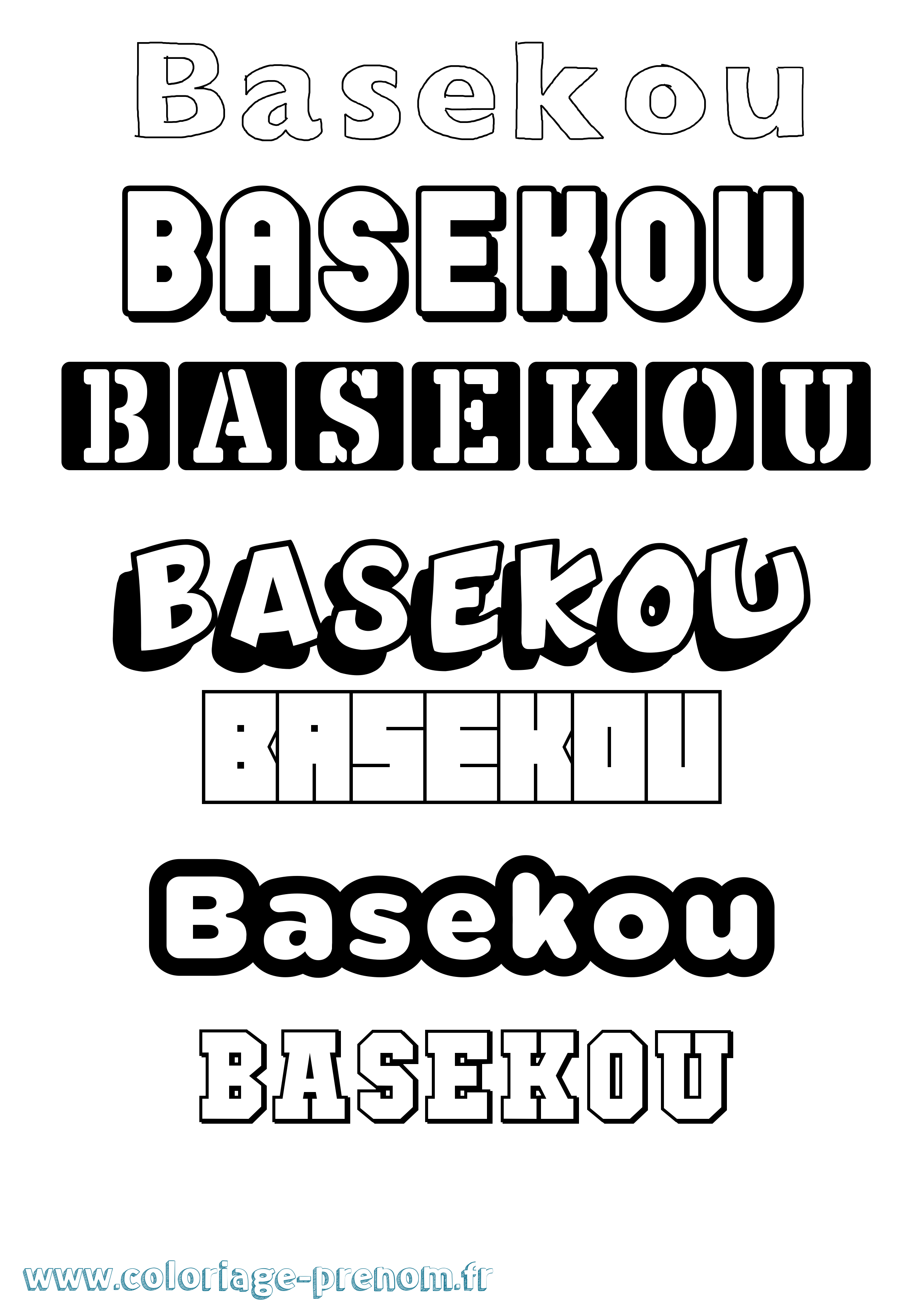 Coloriage Basekou Simple Coloriage prénom Basekou Simple