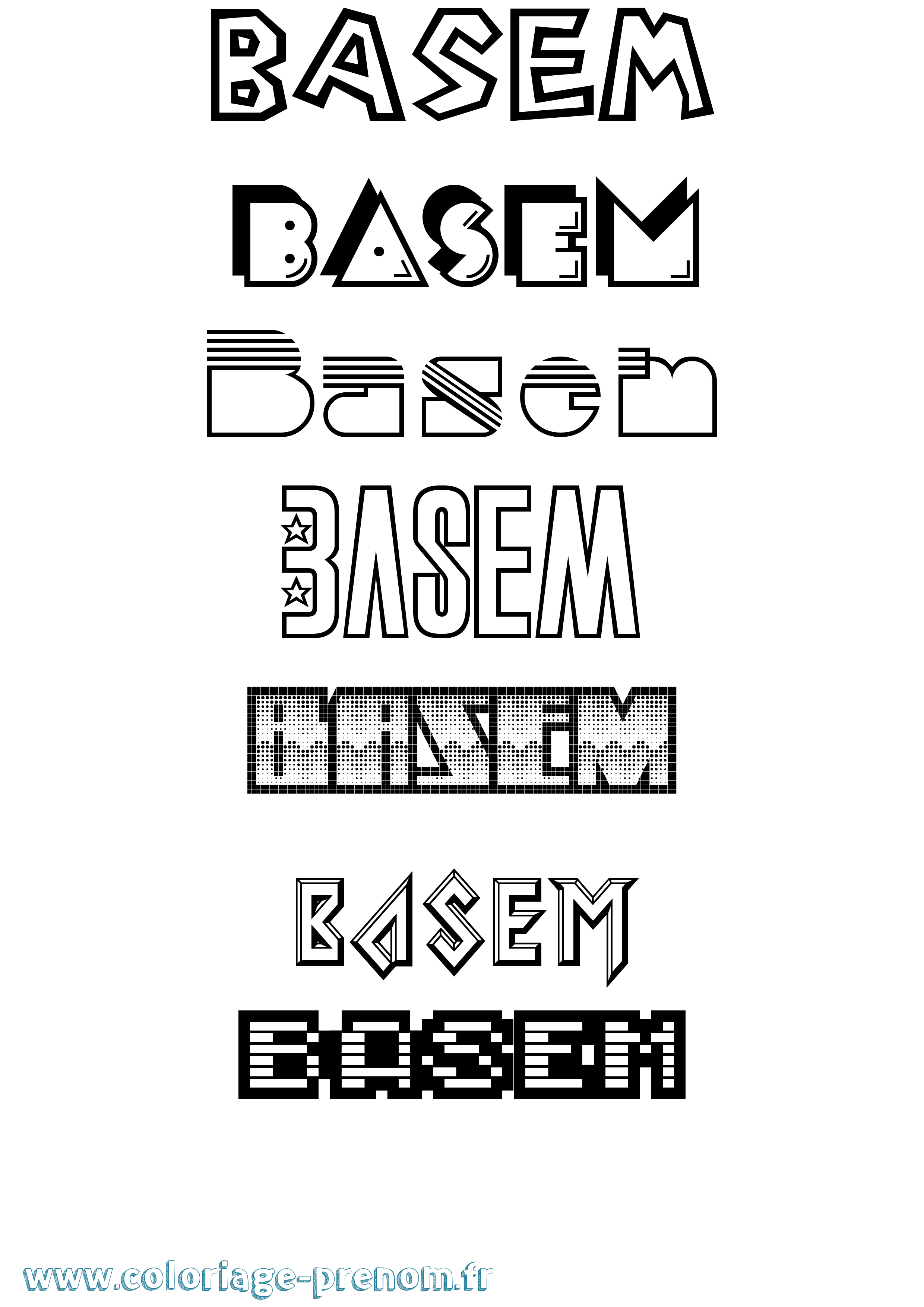 Coloriage Basem Jeux Vidéos Coloriage prénom Basem Jeux Vidéos