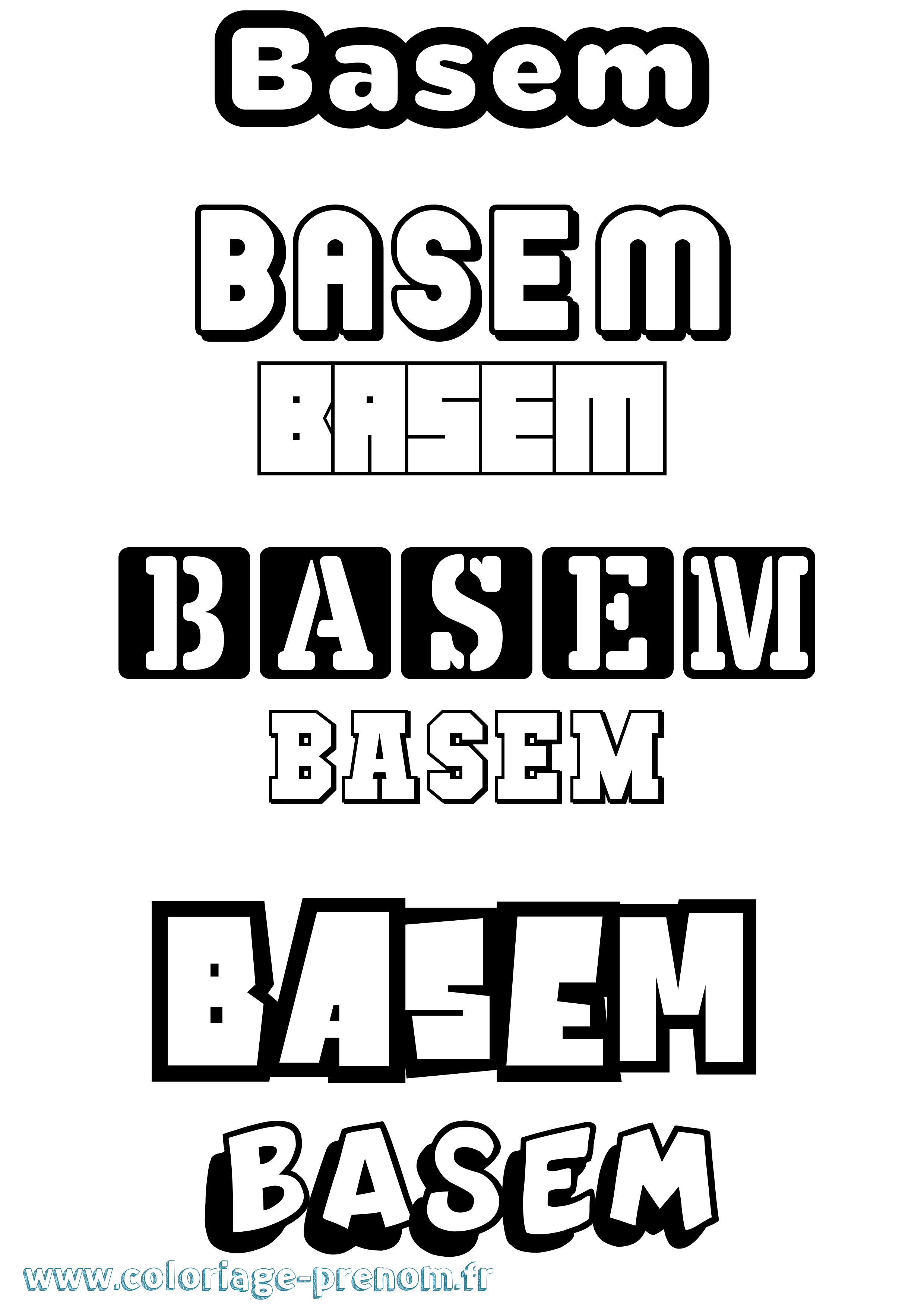 Coloriage Basem Simple Coloriage prénom Basem Simple