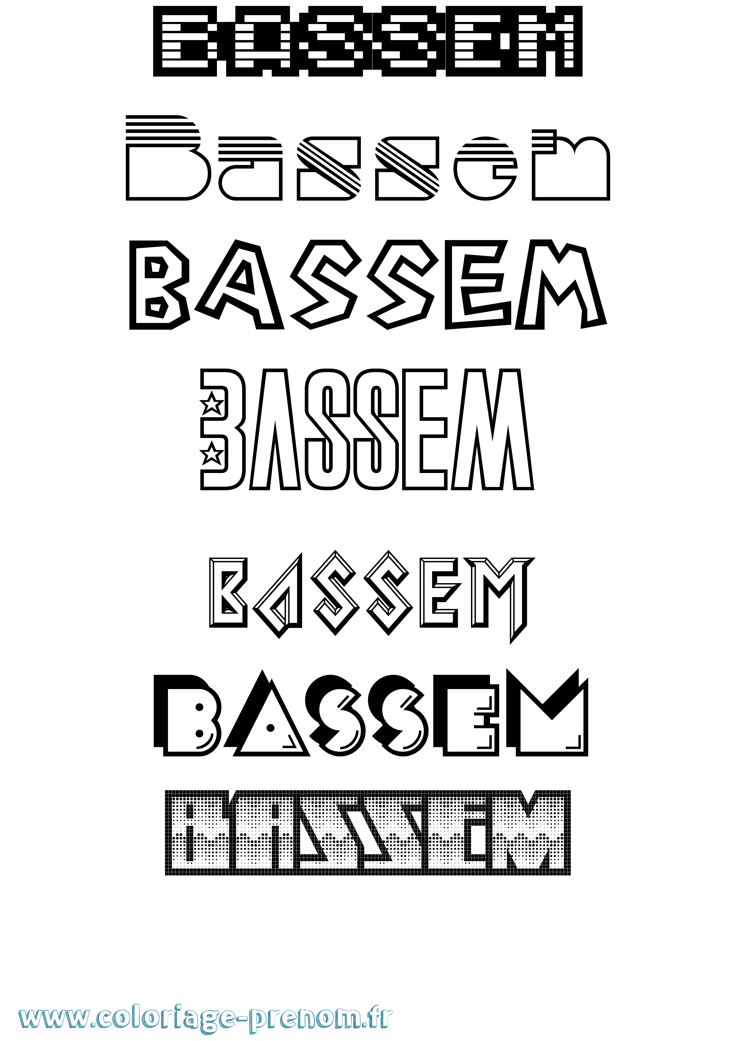 Coloriage Bassem Jeux Vidéos Coloriage prénom Bassem Jeux Vidéos