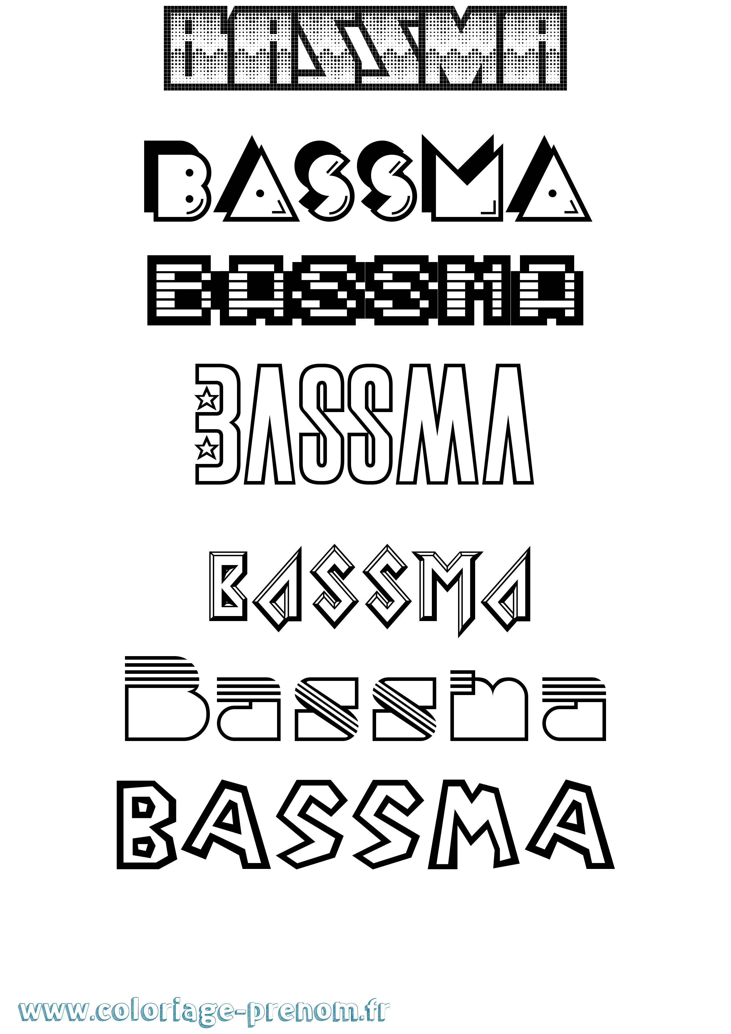 Coloriage Bassma Jeux Vidéos Coloriage prénom Bassma Jeux Vidéos