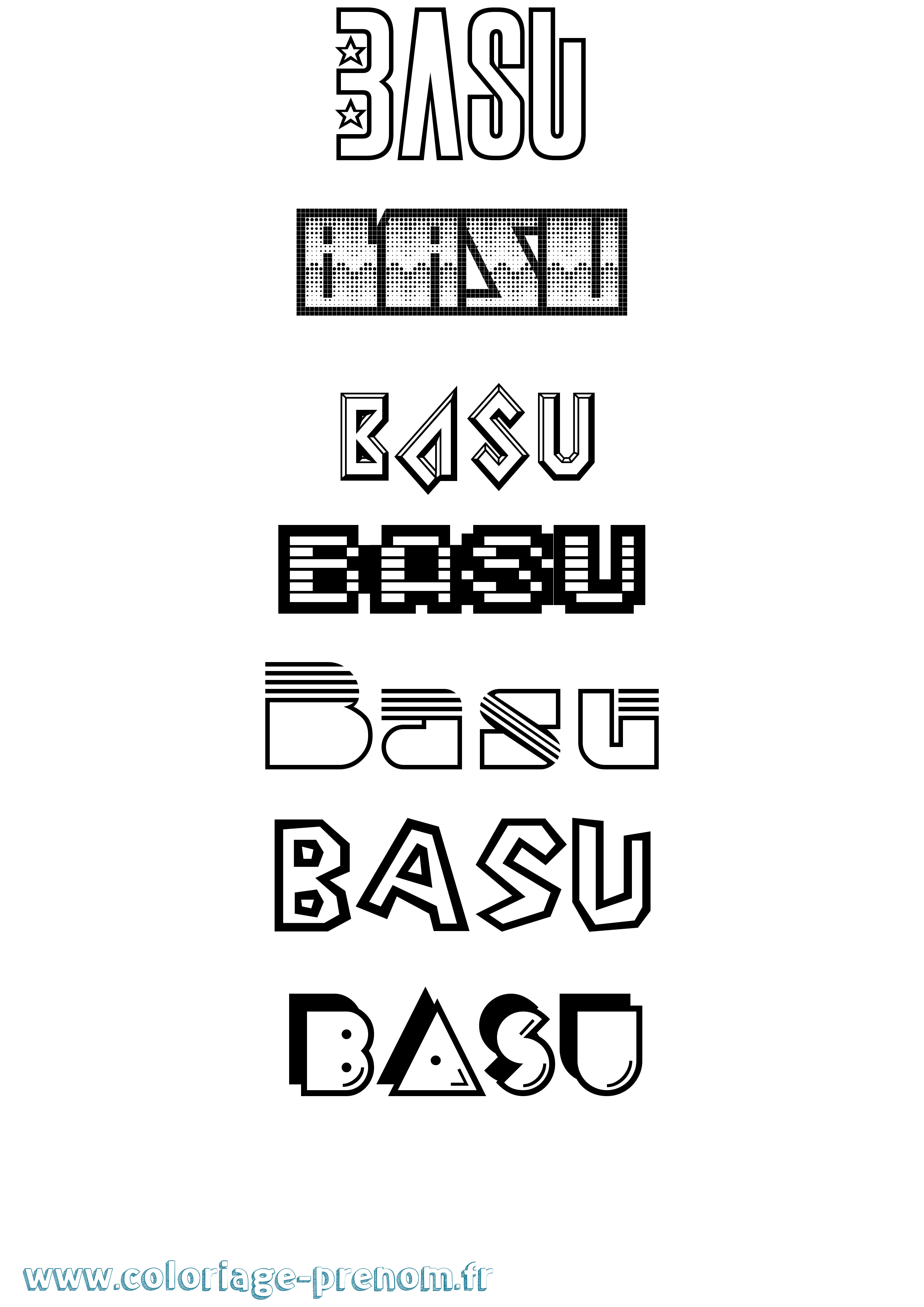 Coloriage Basu Jeux Vidéos Coloriage prénom Basu Jeux Vidéos
