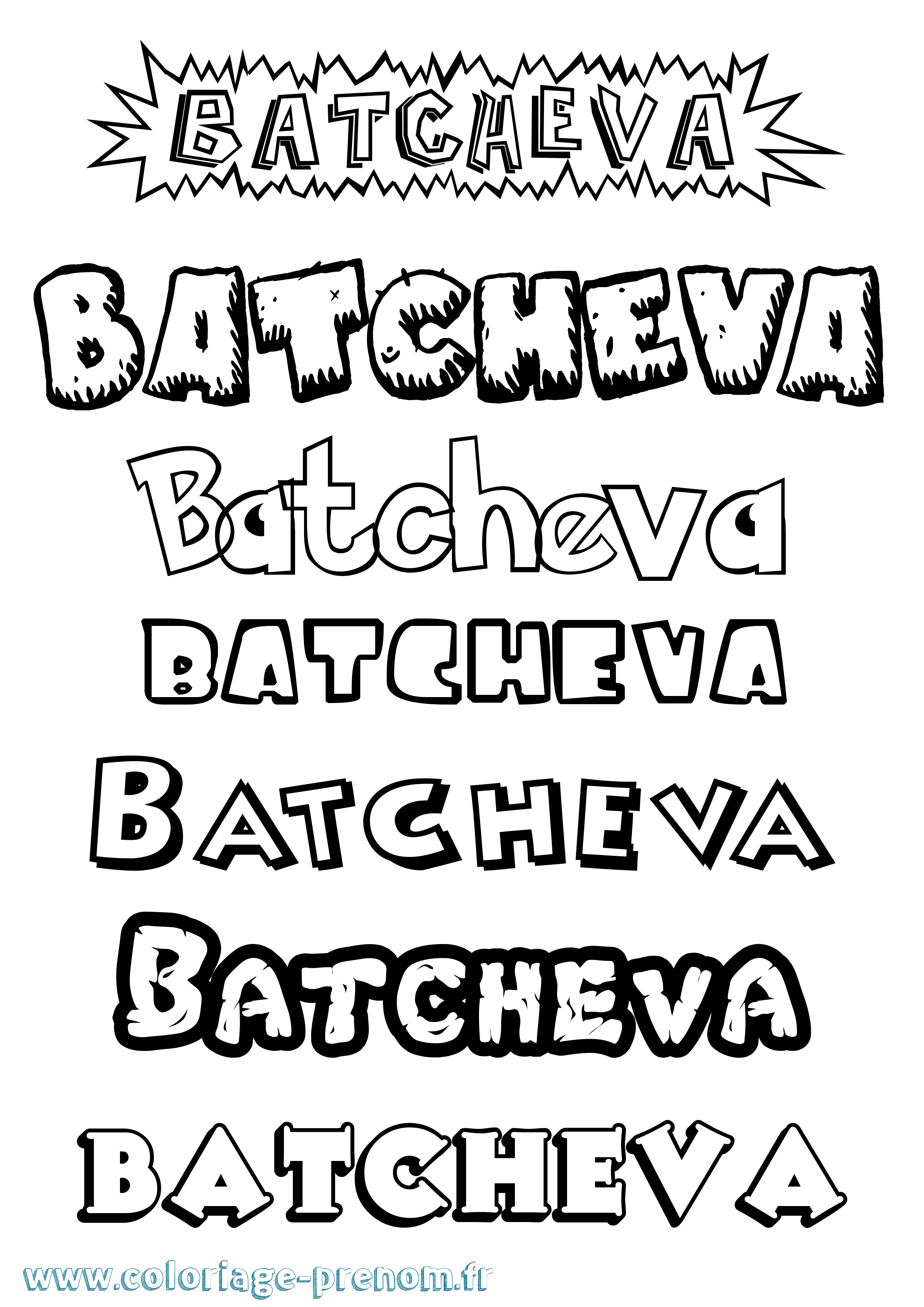 Coloriage Batcheva Dessin Animé Coloriage prénom Batcheva Dessin Animé