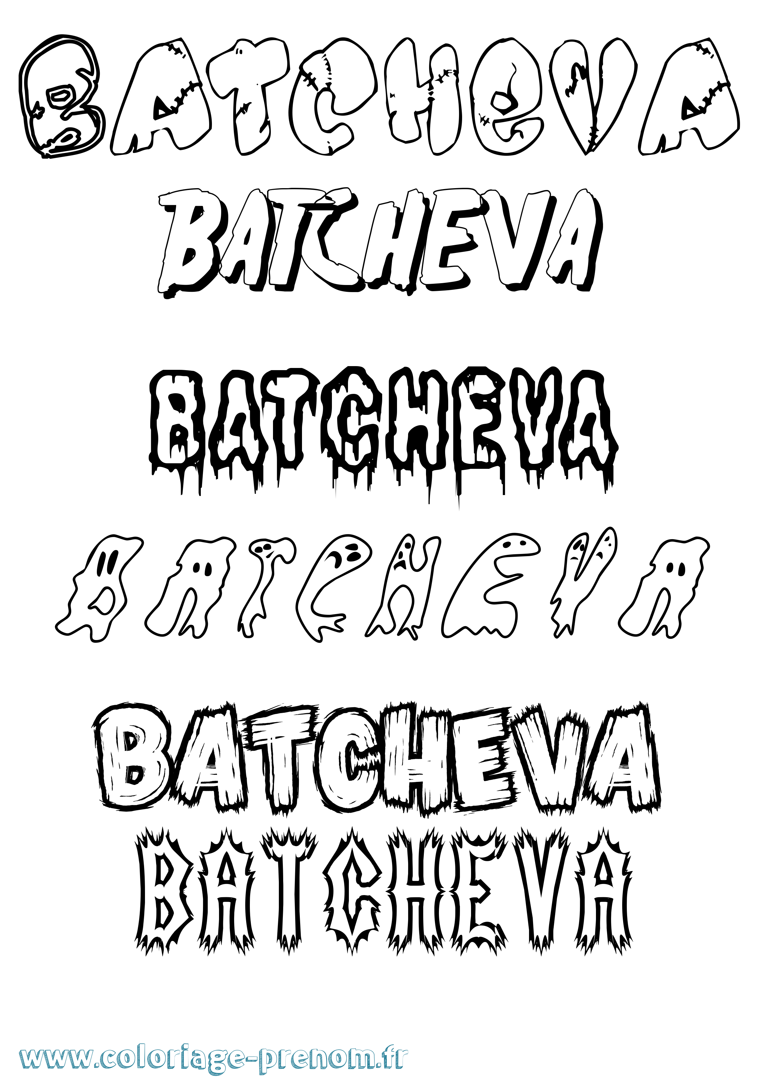 Coloriage Batcheva Frisson Coloriage prénom Batcheva Frisson