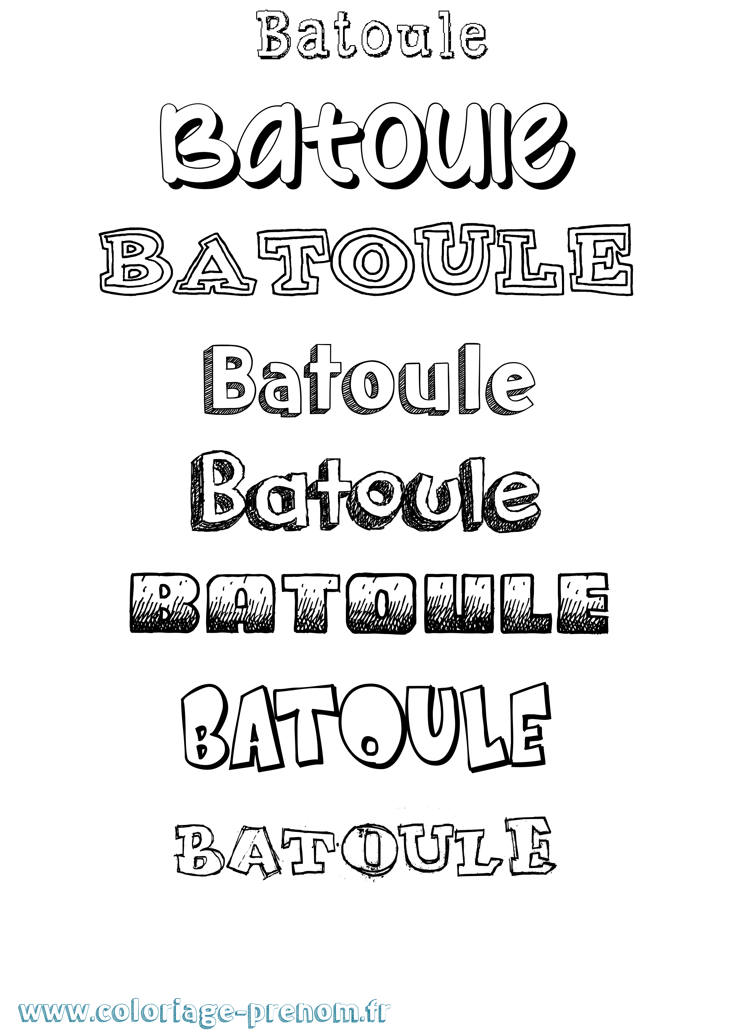 Coloriage Batoule Dessiné Coloriage prénom Batoule Dessiné