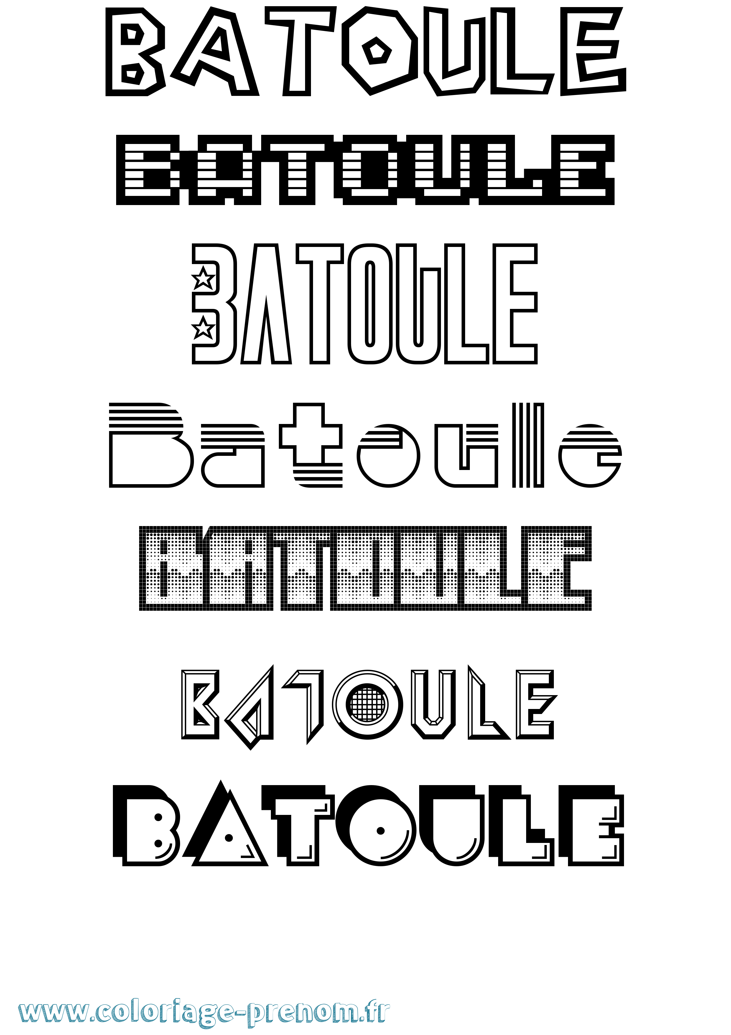 Coloriage Batoule Jeux Vidéos Coloriage prénom Batoule Jeux Vidéos