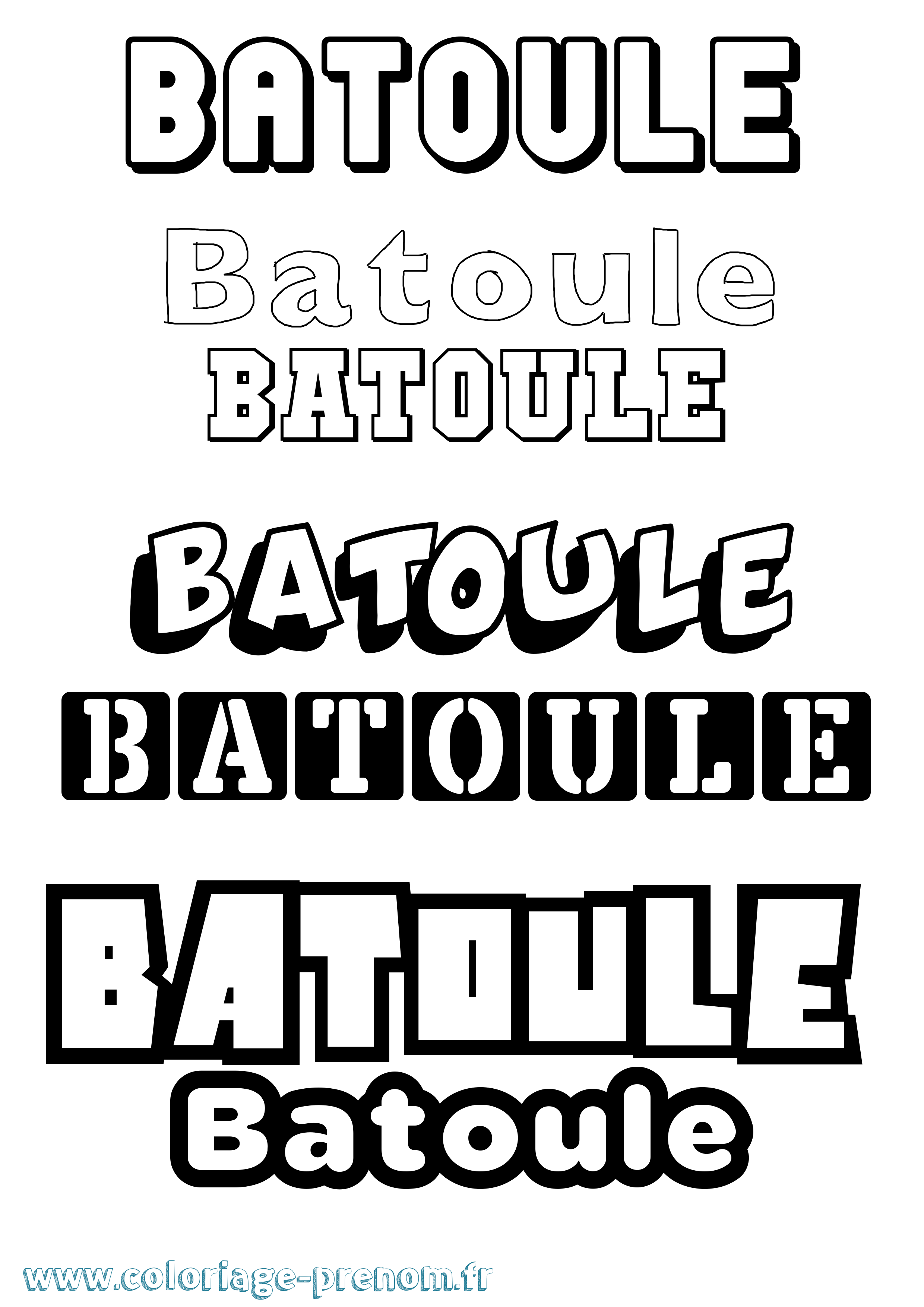 Coloriage Batoule Simple Coloriage prénom Batoule Simple