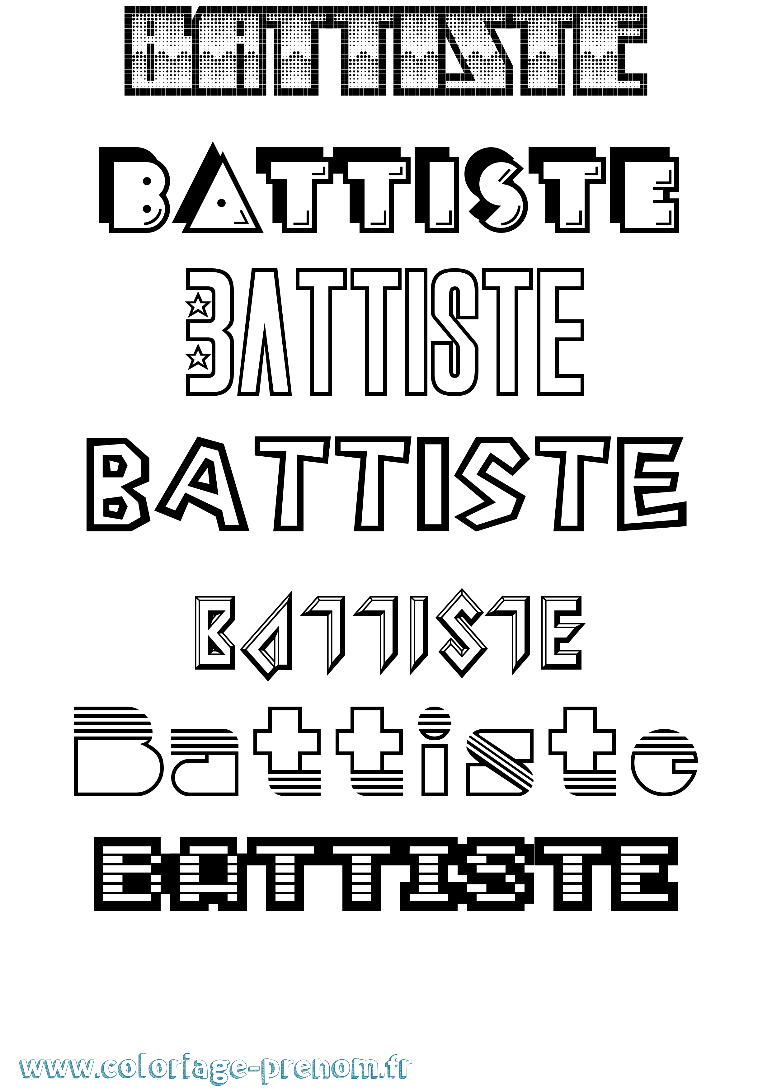 Coloriage Battiste Jeux Vidéos Coloriage prénom Battiste Jeux Vidéos
