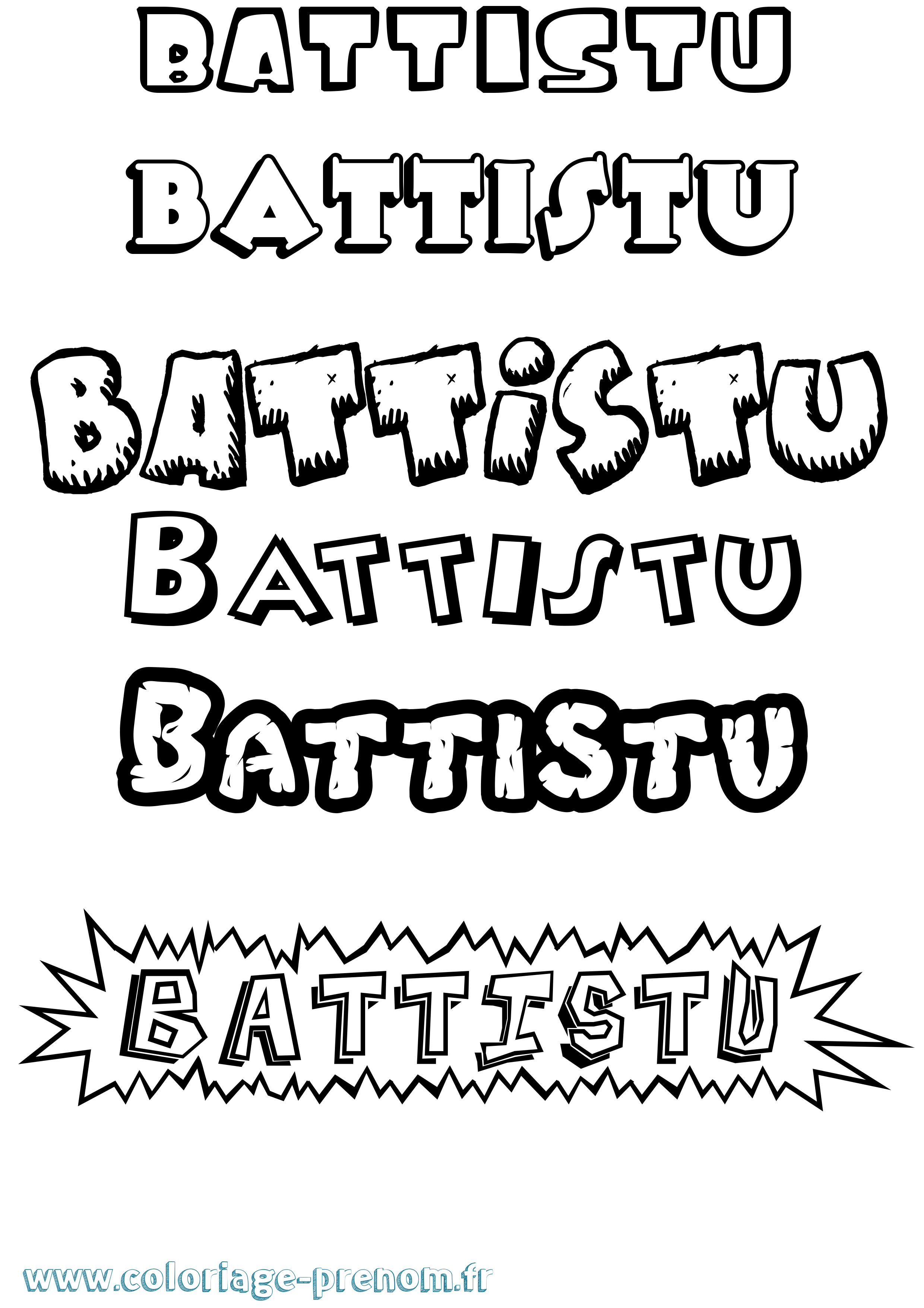Coloriage Battistu Dessin Animé Coloriage prénom Battistu Dessin Animé