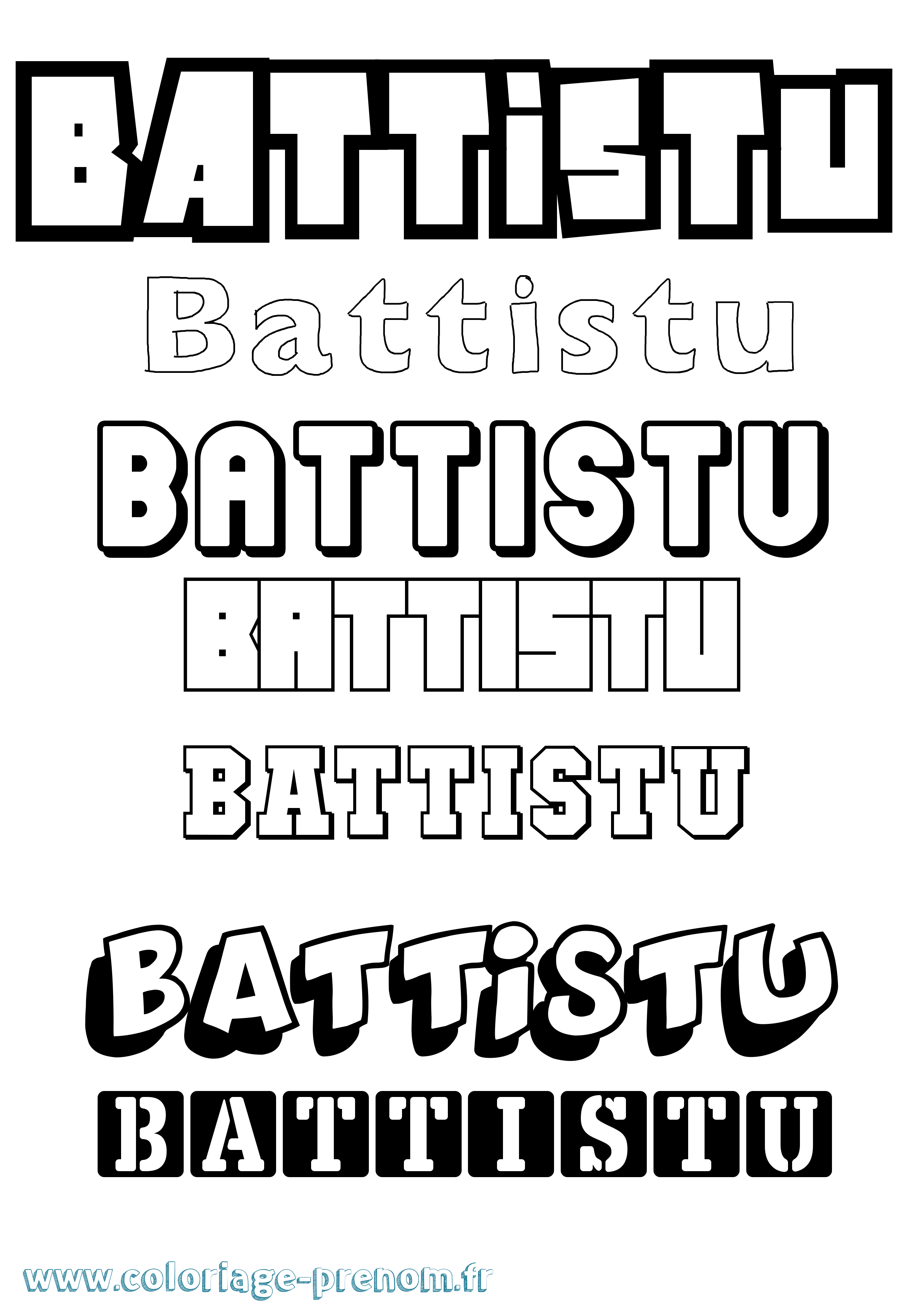 Coloriage Battistu Simple Coloriage prénom Battistu Simple
