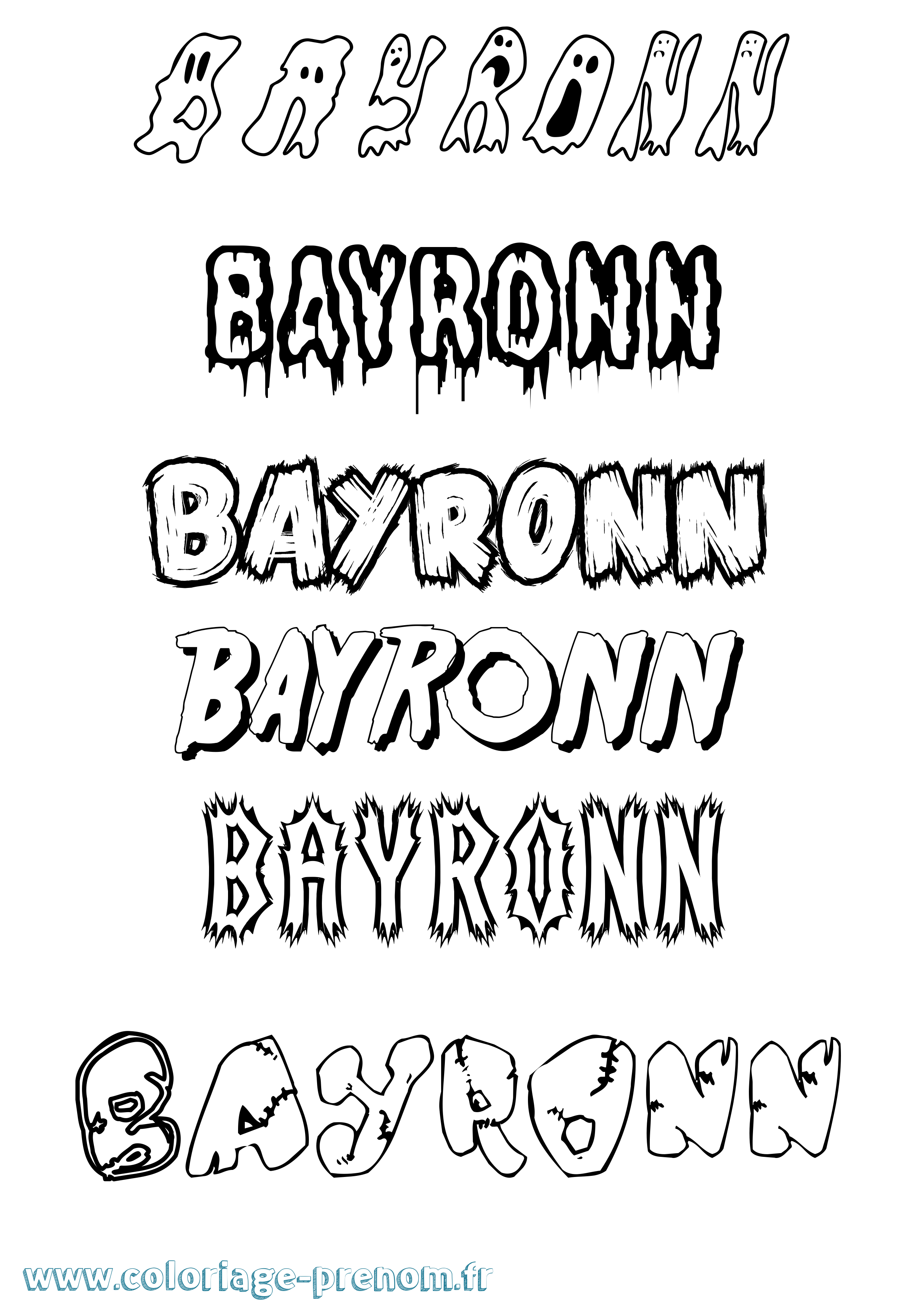 Coloriage Bayronn Frisson Coloriage prénom Bayronn Frisson