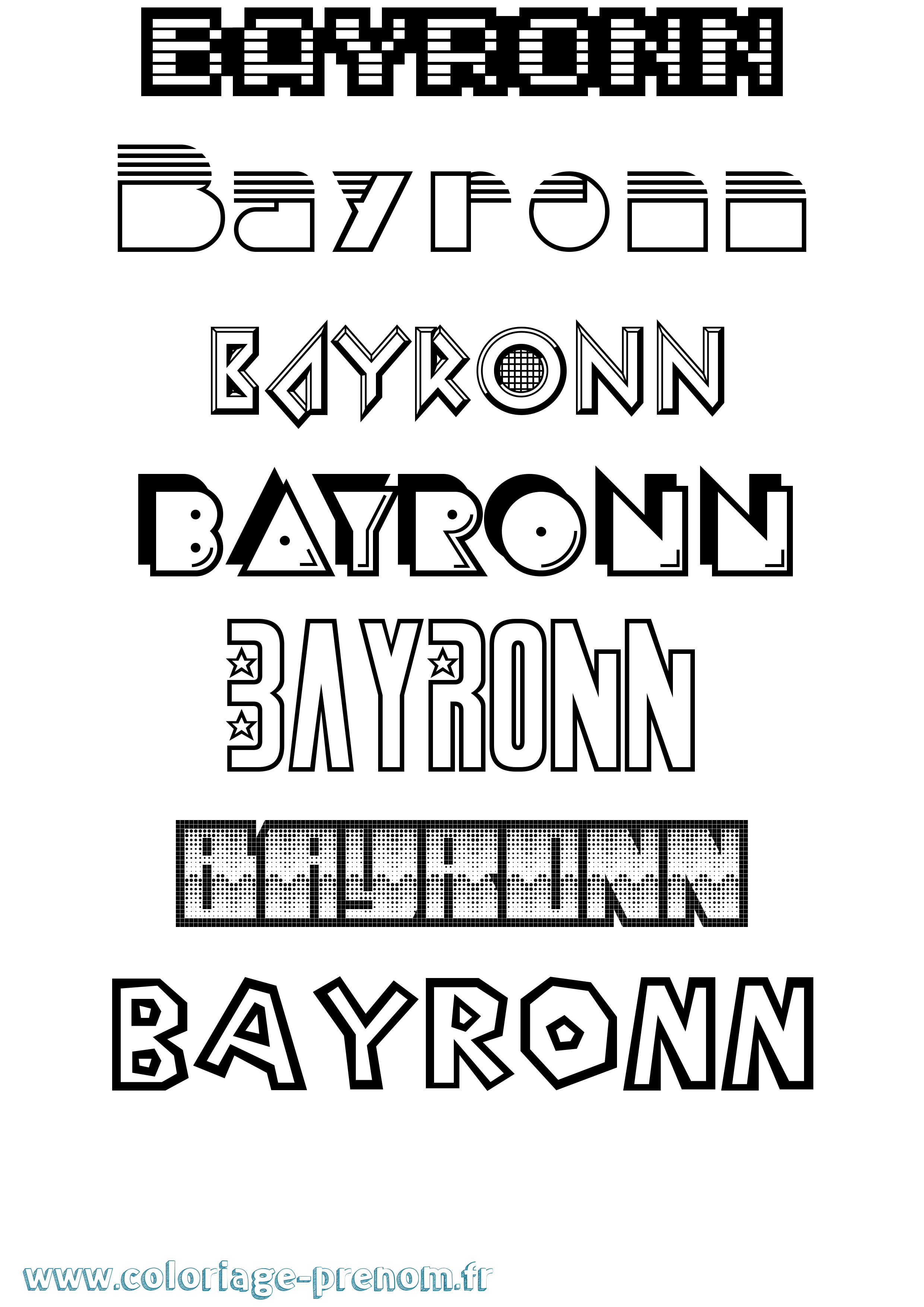 Coloriage Bayronn Jeux Vidéos Coloriage prénom Bayronn Jeux Vidéos