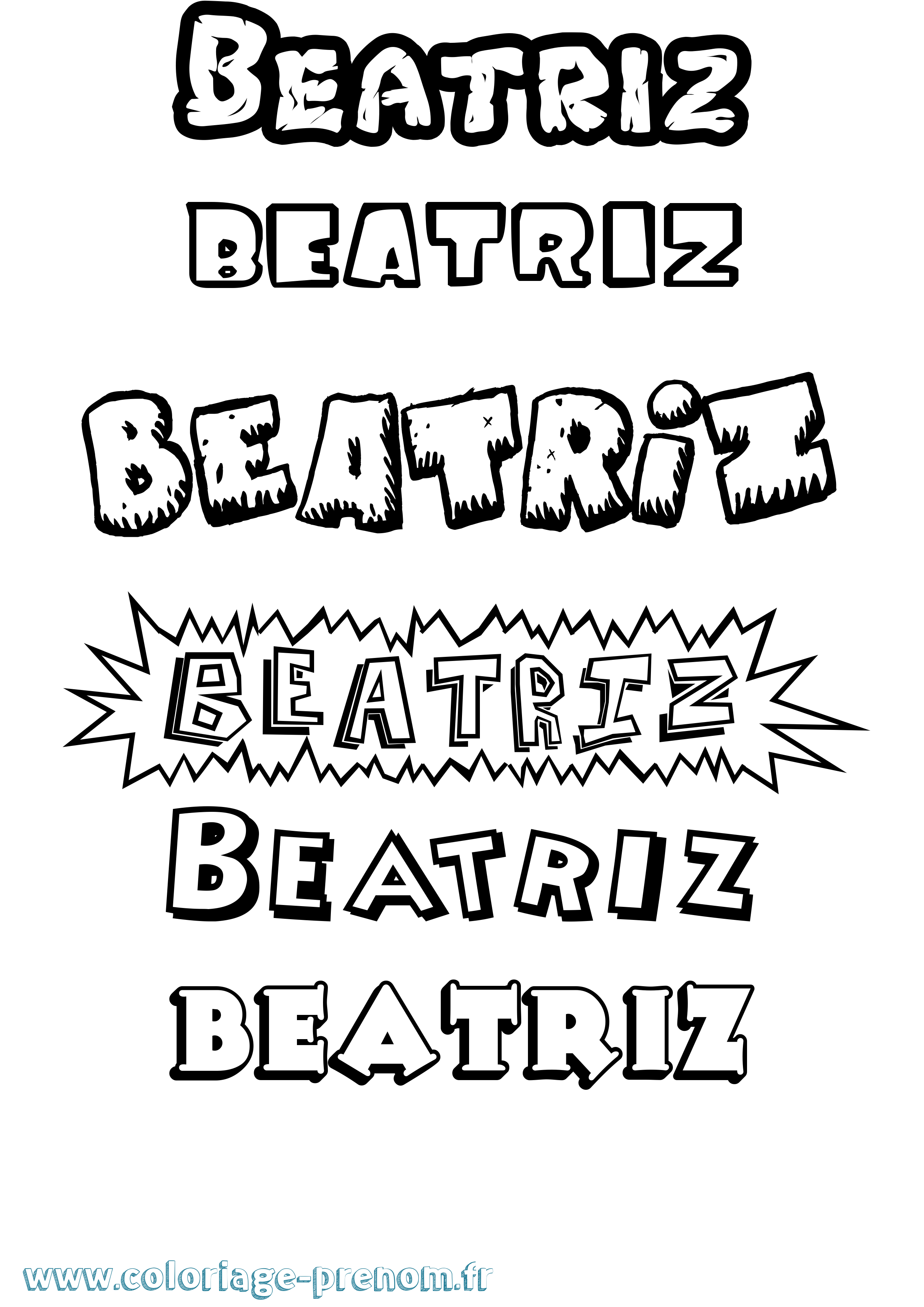 Coloriage Beatriz Dessin Animé Coloriage prénom Beatriz Dessin Animé