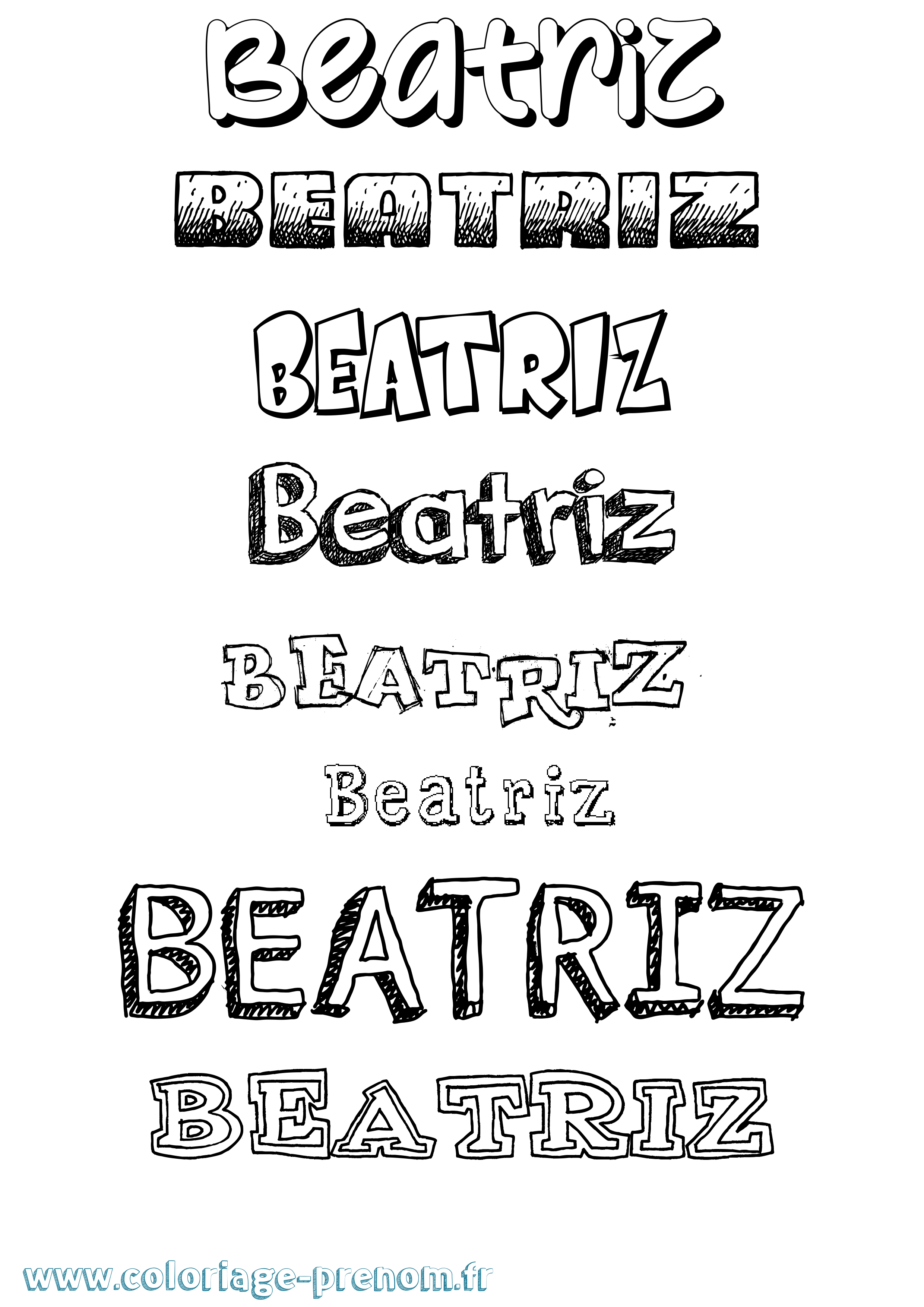 Coloriage Beatriz Dessiné Coloriage prénom Beatriz Dessiné