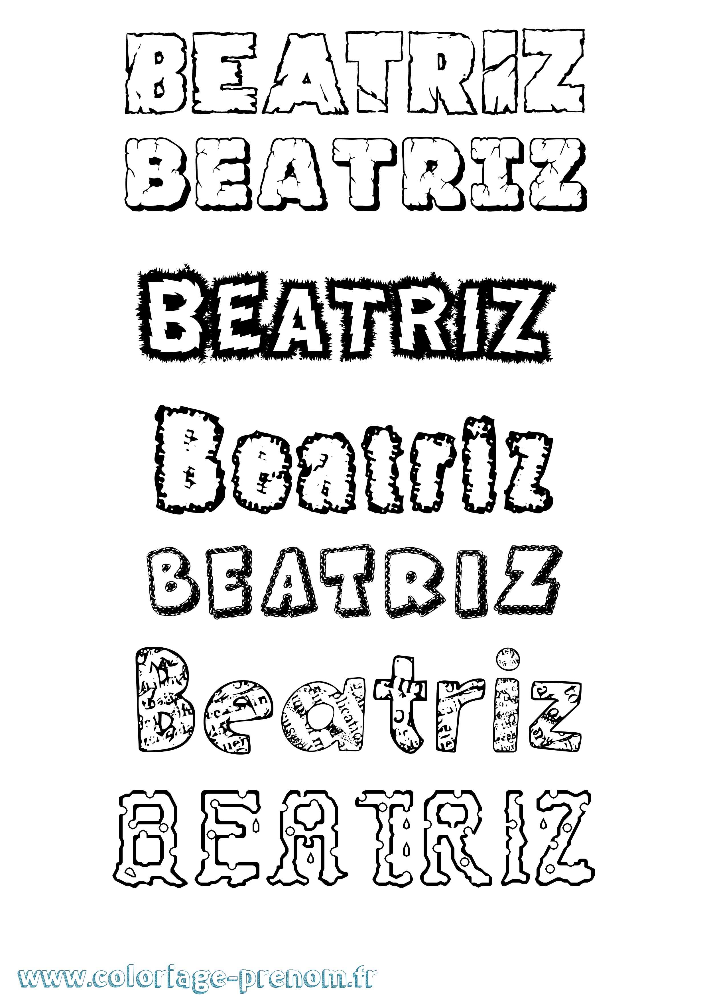 Coloriage Beatriz Destructuré Coloriage prénom Beatriz Destructuré