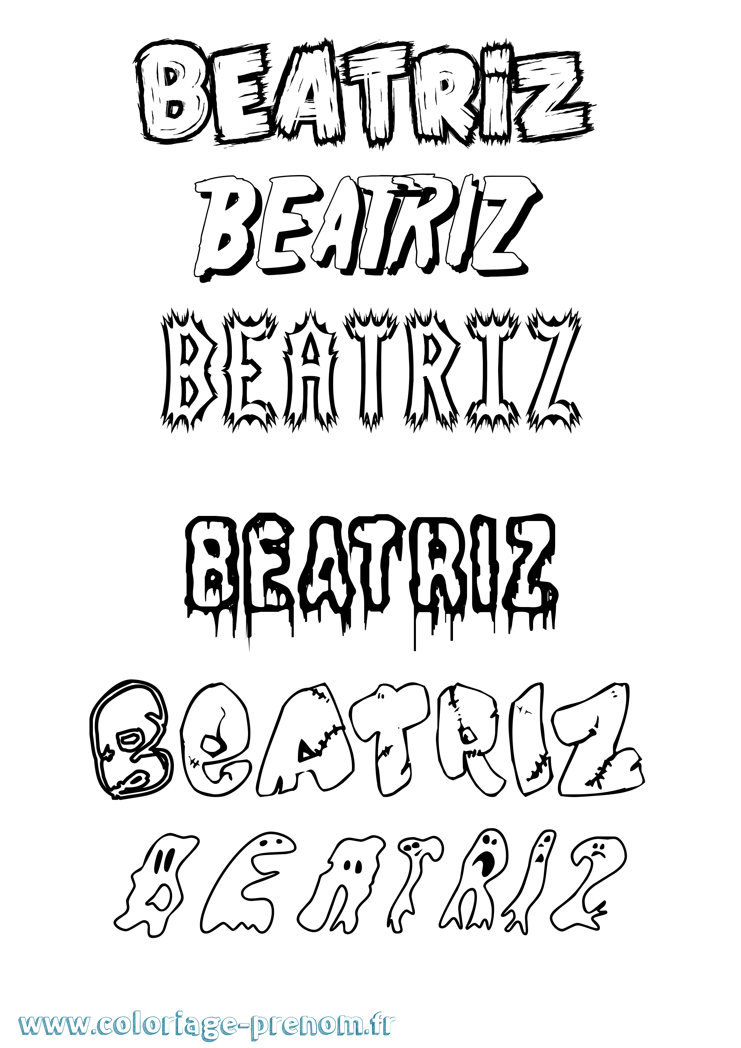 Coloriage Beatriz Frisson Coloriage prénom Beatriz Frisson