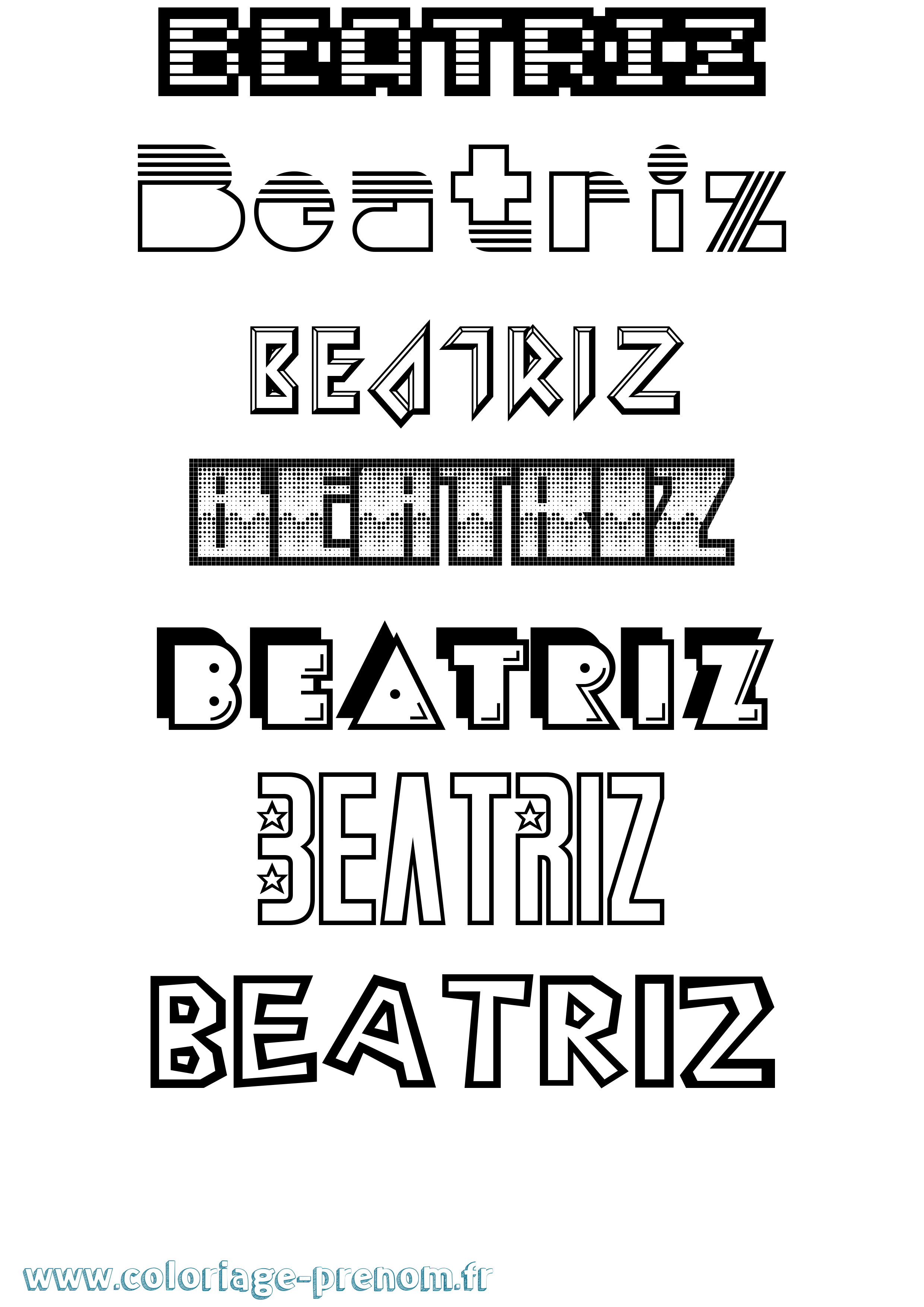 Coloriage Beatriz Jeux Vidéos Coloriage prénom Beatriz Jeux Vidéos